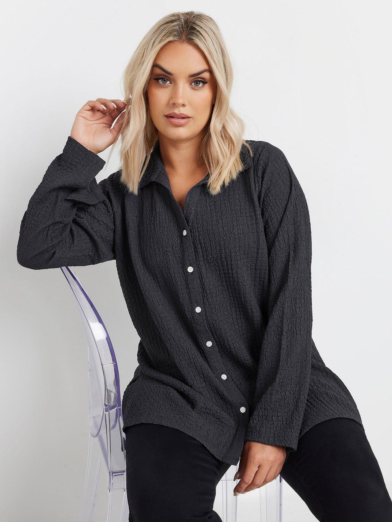 Image 1 of 4 of Yours Curve Shirt - Grey