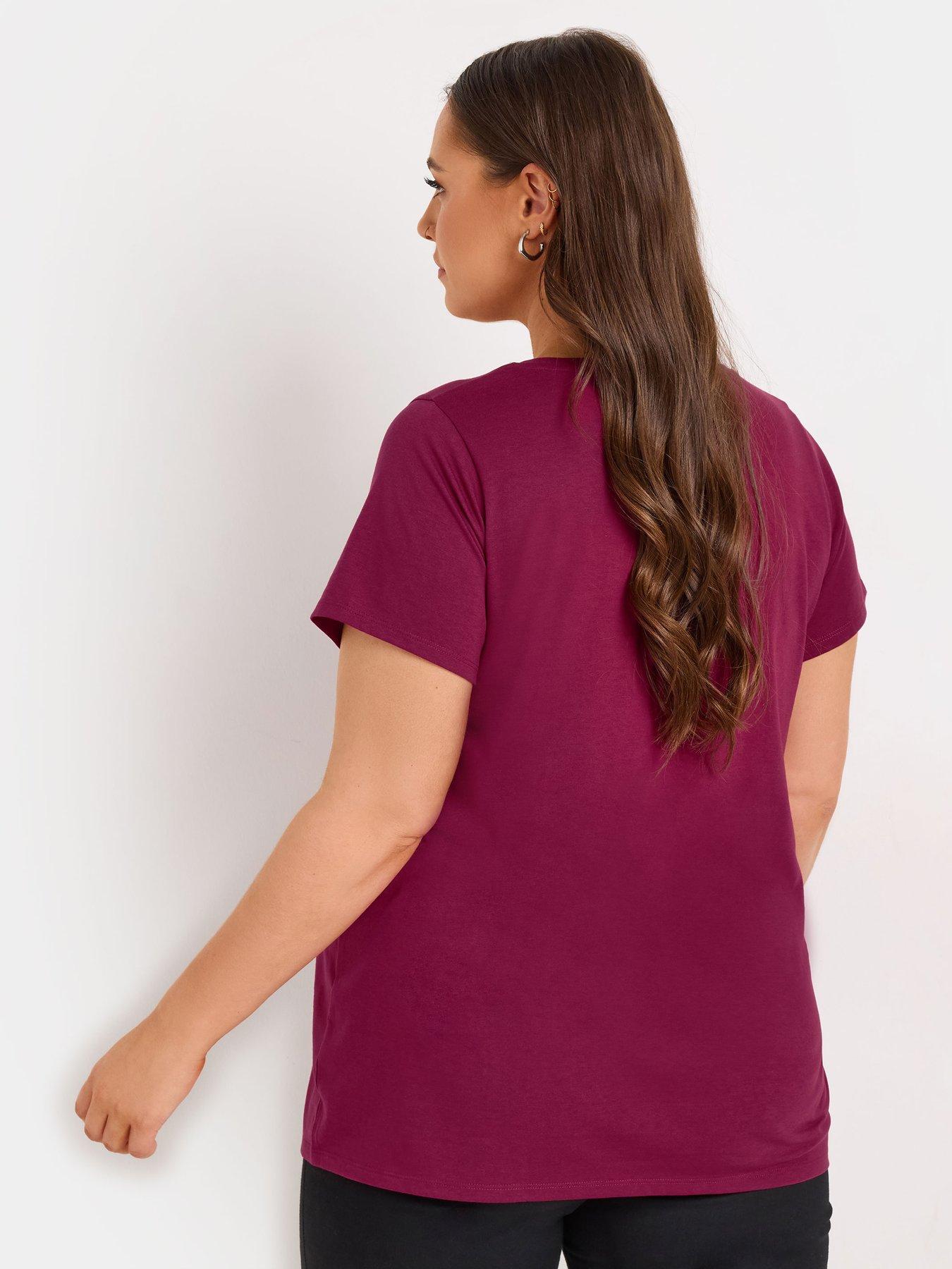 Image 2 of 4 of Yours Curve Core Short Sleeve 3 Pack T-shirt - Multi