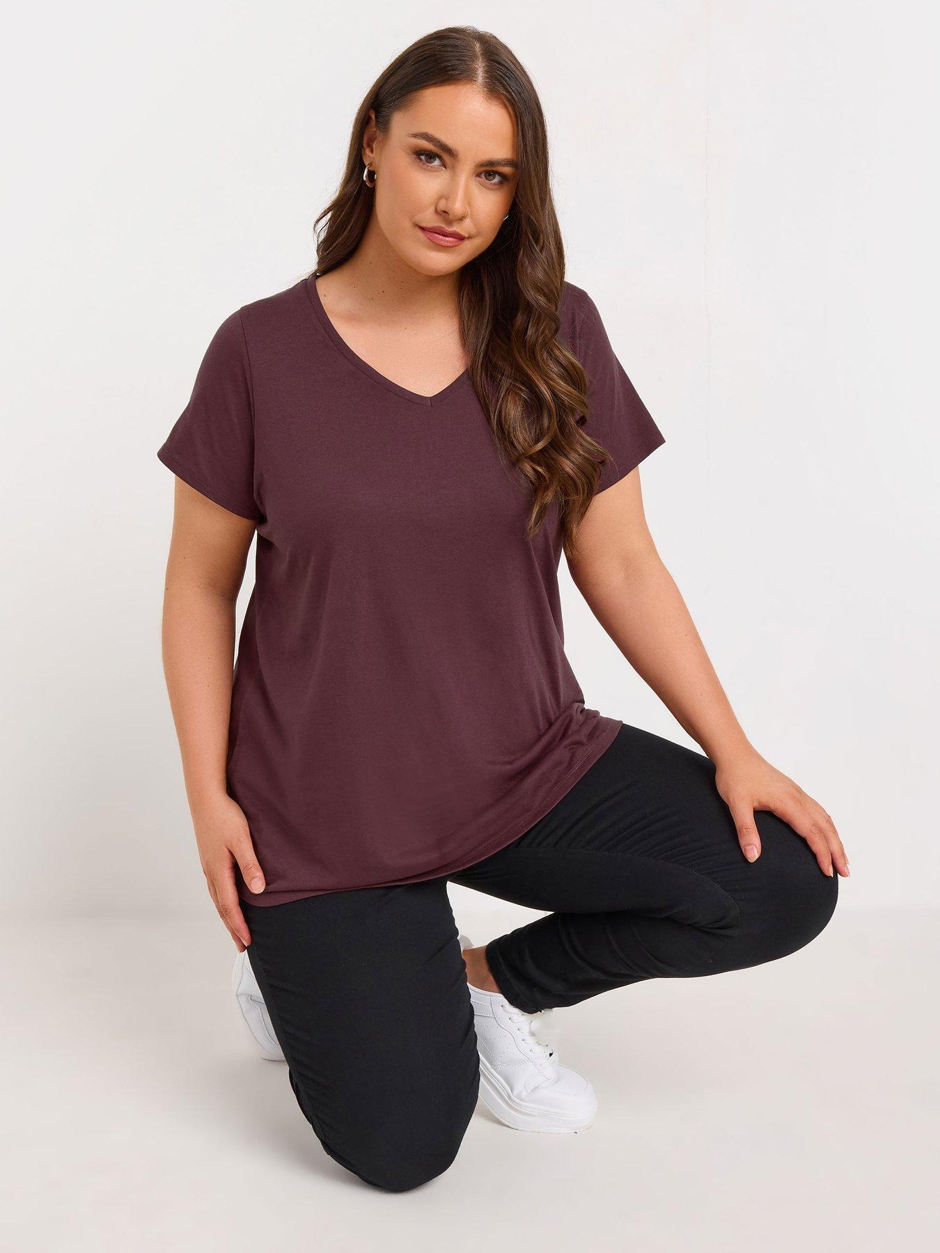 Image 3 of 4 of Yours Curve Core Short Sleeve 3 Pack T-shirt - Multi