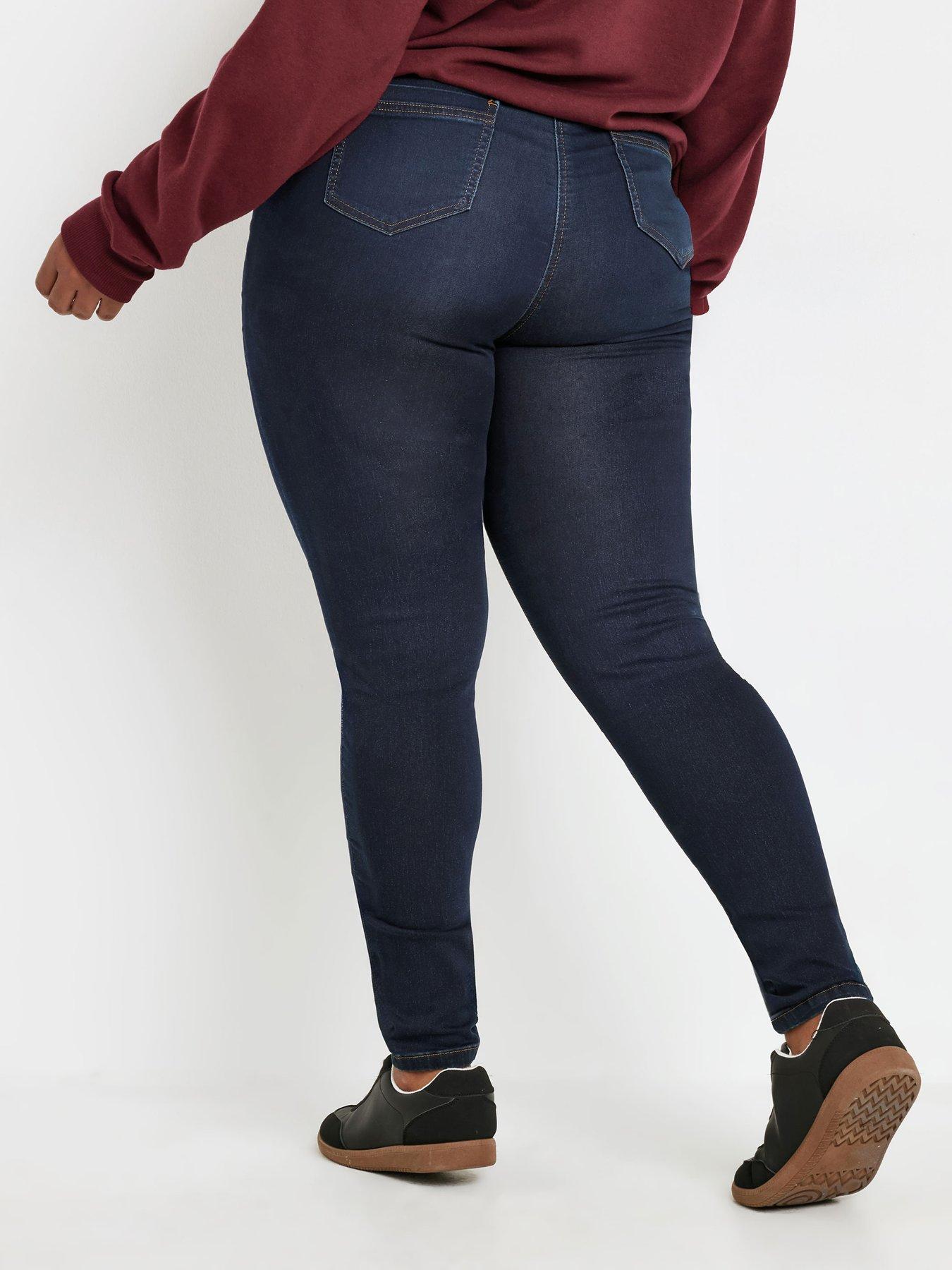 Image 2 of 4 of Yours Curve Dark Indigo Ava Jeans 32" - Blue