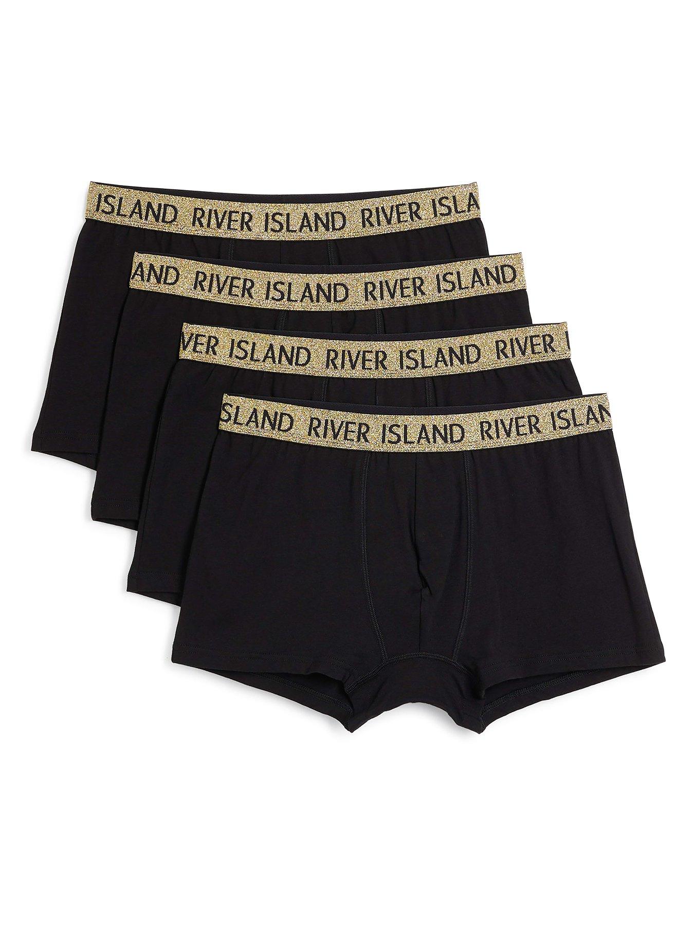 River Island Lurex Waistband Briefs - Black/Gold | Very