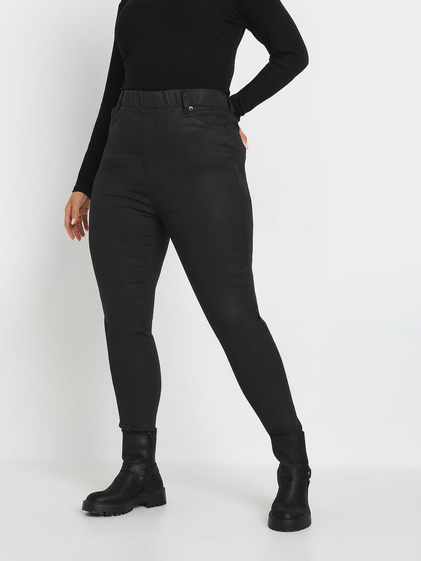 undefined Curve Coated Grace Jeggings - Black