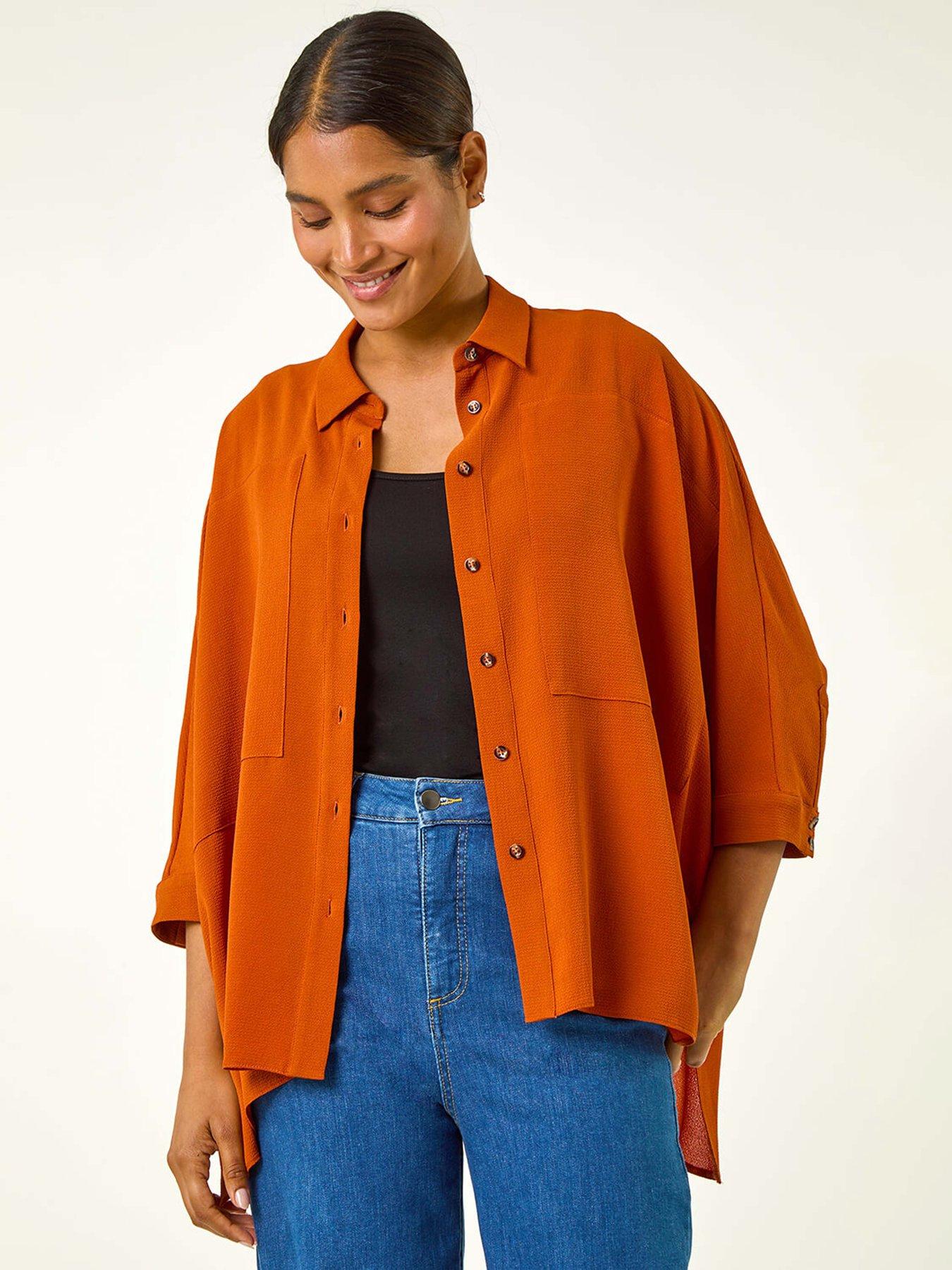 Image 1 of 5 of Roman Relaxed Smart Stretch Shirt - Rust