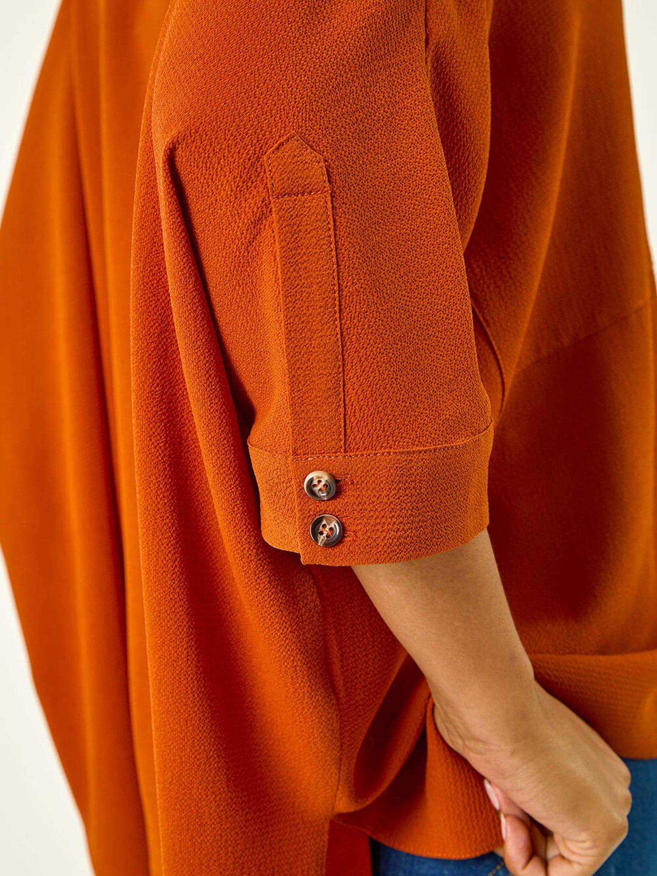 Image 5 of 5 of Roman Relaxed Smart Stretch Shirt - Rust
