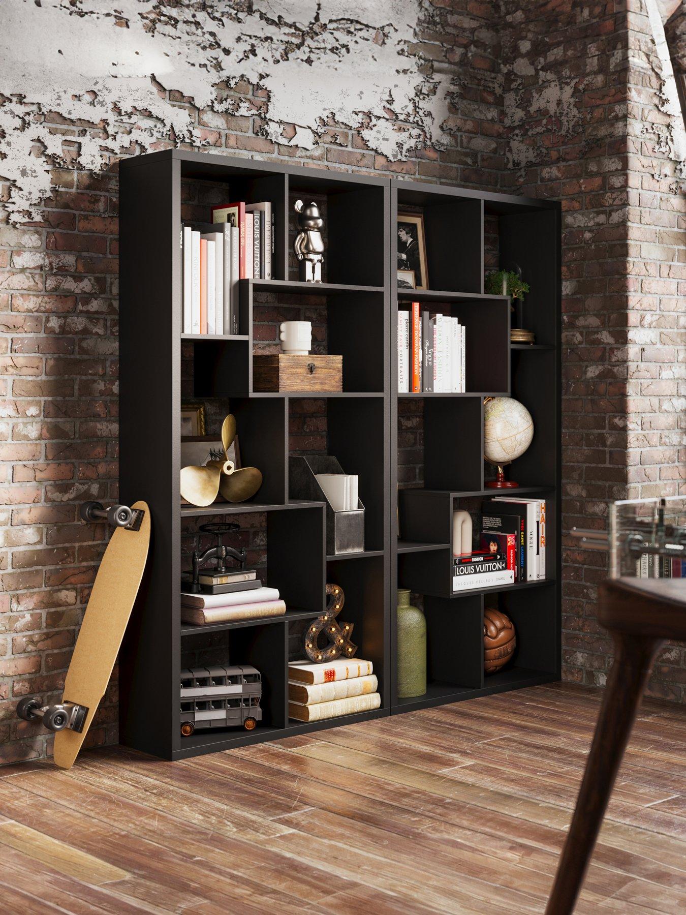 Product photograph of Lpd Home Quebec Black Shelving Unit from very.co.uk