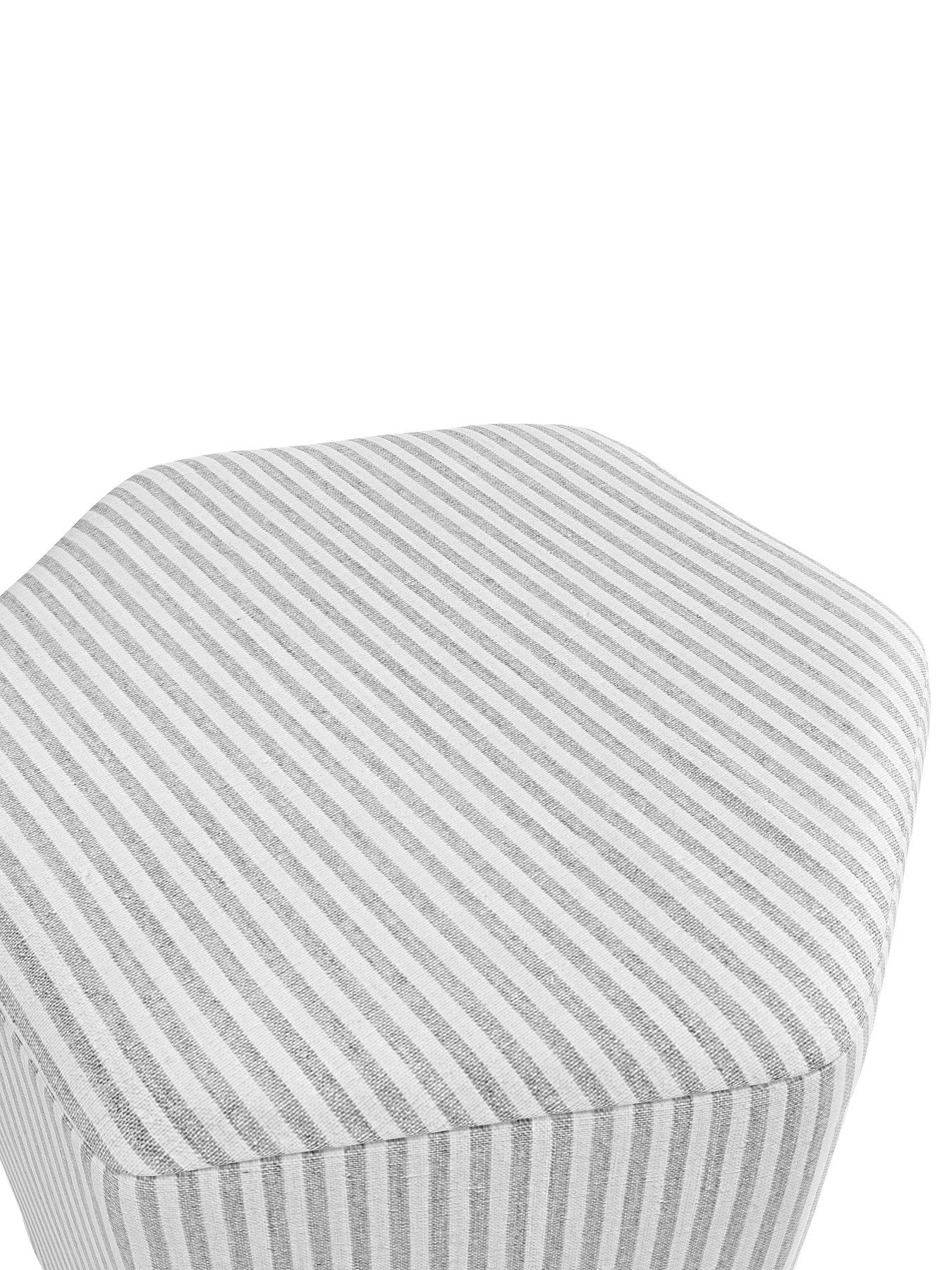 Image 3 of 4 of LPD Home Harbour Grey Thin Stripe Stool