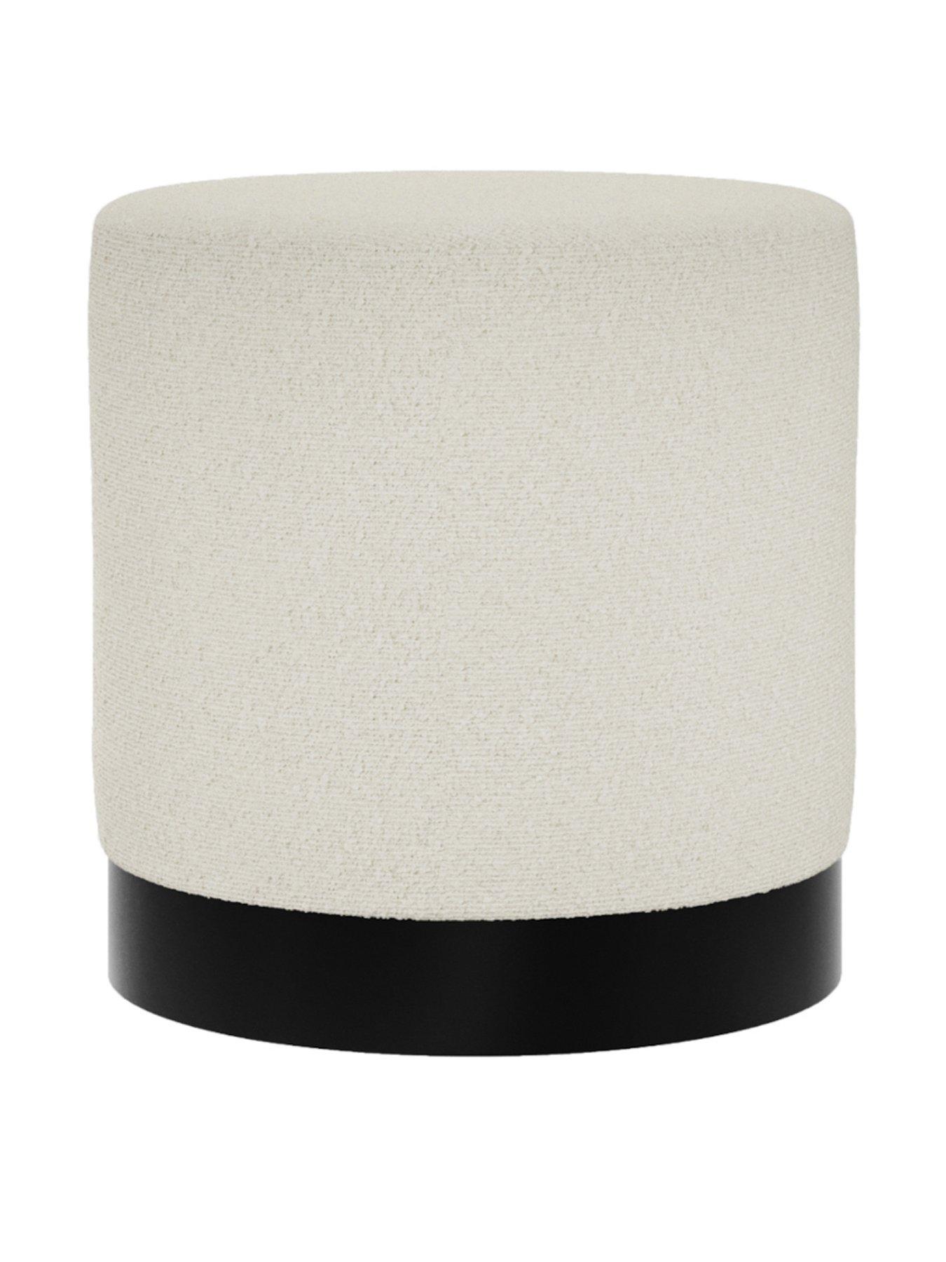 Image 2 of 3 of LPD Home Lara Pouffe Ivory Boucle Small
