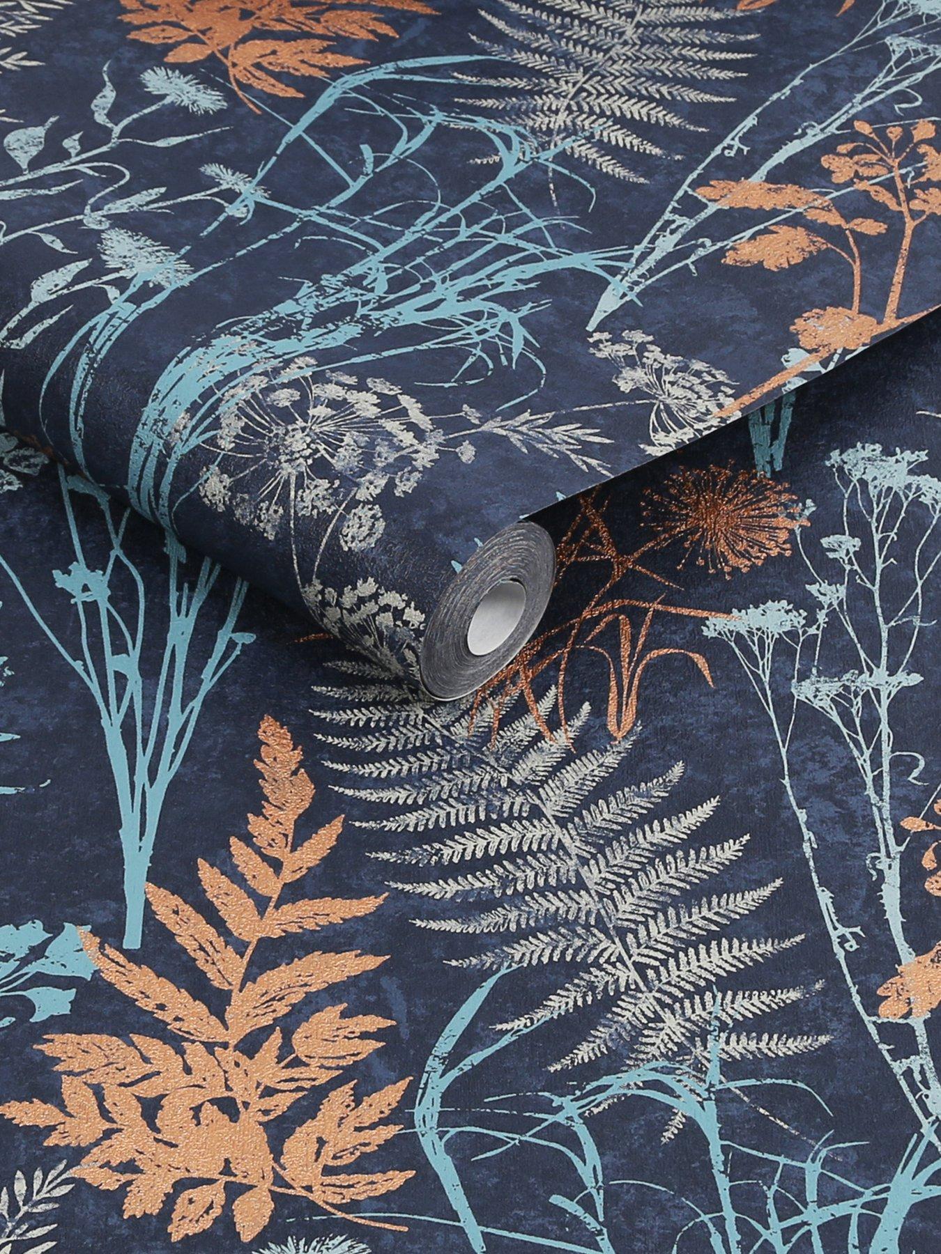 Image 3 of 3 of Superfresco Easy Organics Wallpaper in Navy and Copper