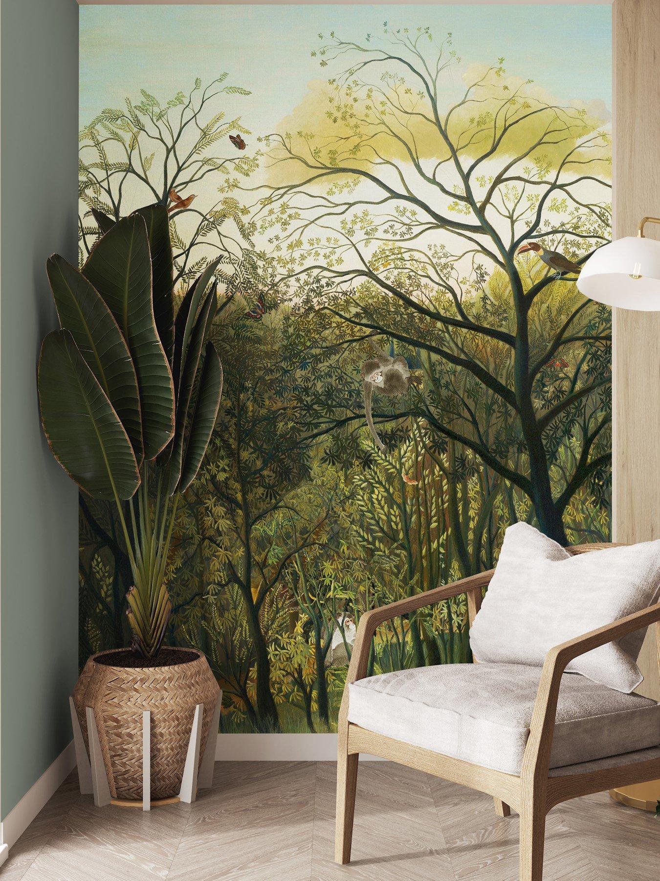 Product photograph of Art For The Home Sarafi Mural - Green from very.co.uk