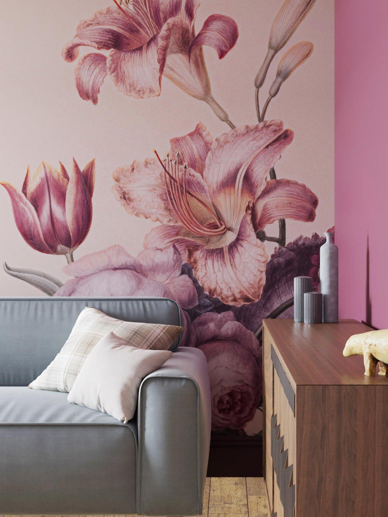 Art For The Home Antique Floral Mural - Blush