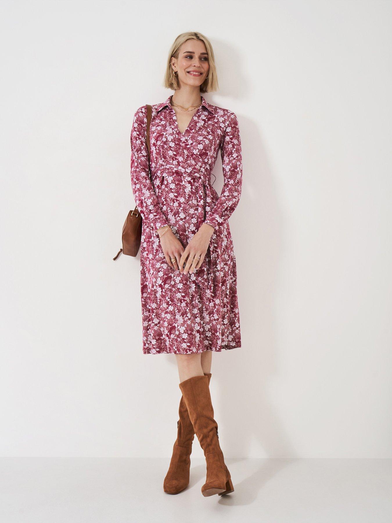 undefined Dani Floral Jersey Wrap Dress - Red