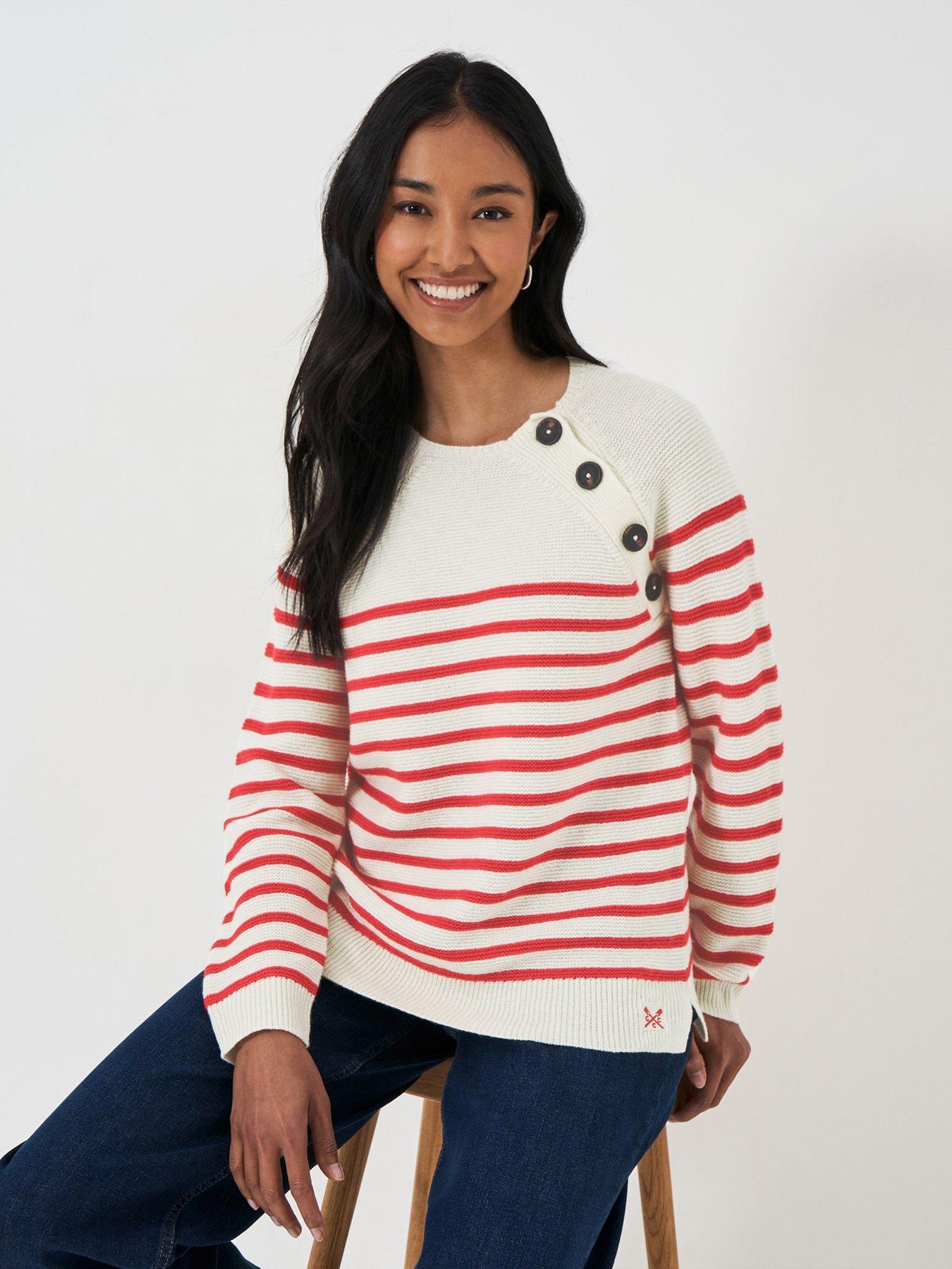 undefined Merino Wool Blend Button Detail Jumper - Red