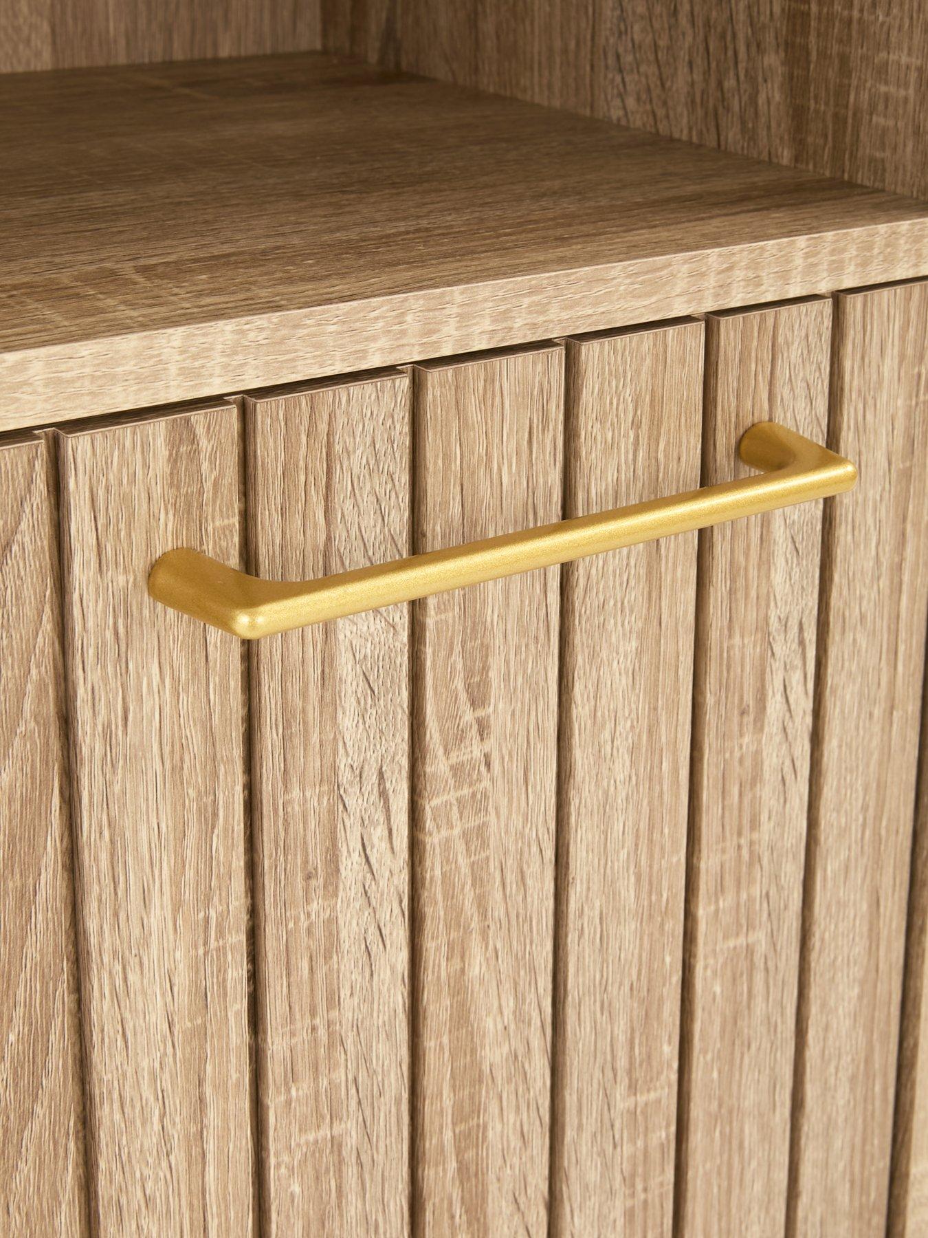 Very Home Lotus Panelled Tall Bathroom Cabinet - Oak Effect - FSC ...