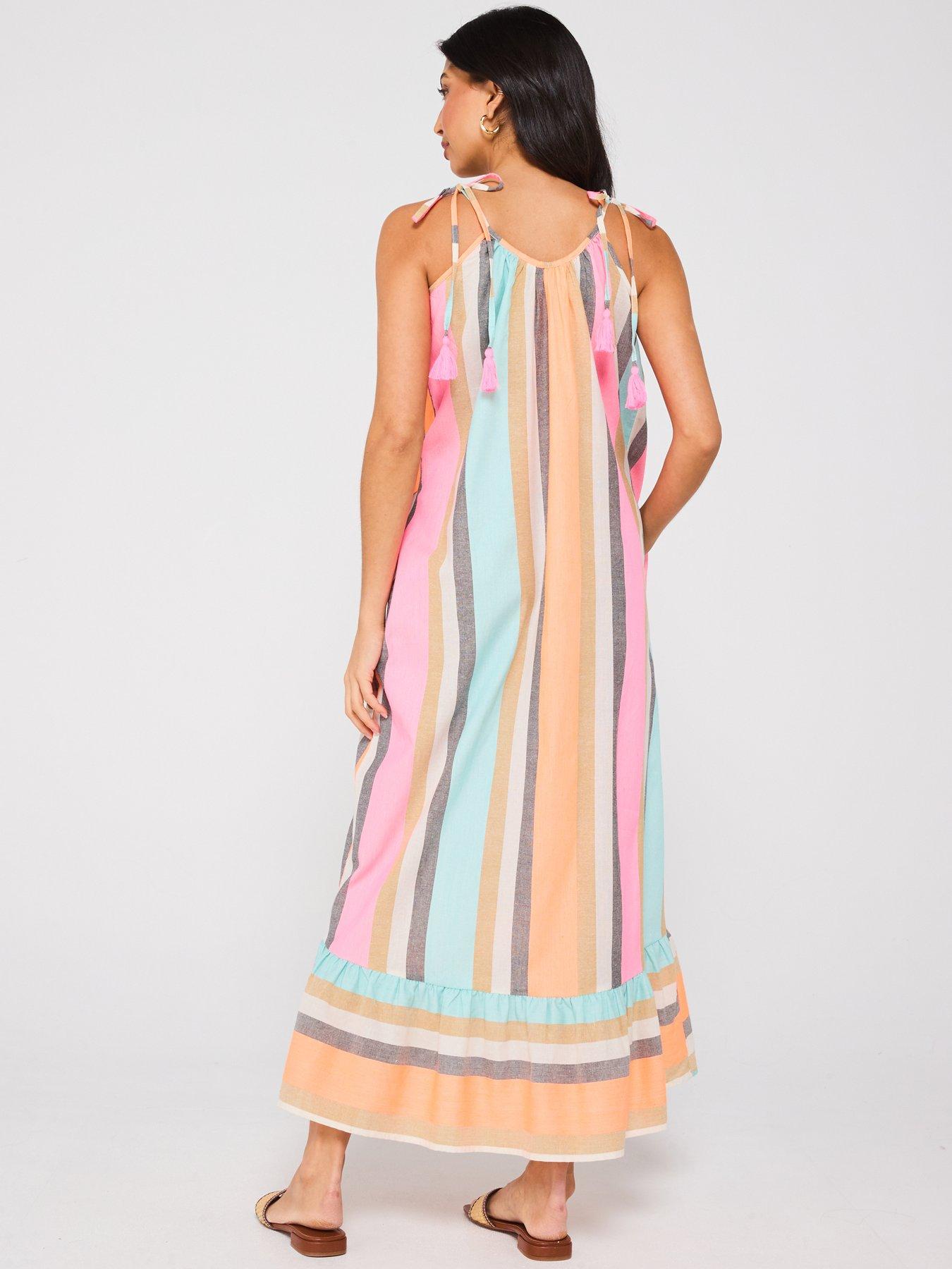 Image 2 of 4 of V by Very Tassel Tie Shoulder Strappy Beach Dress