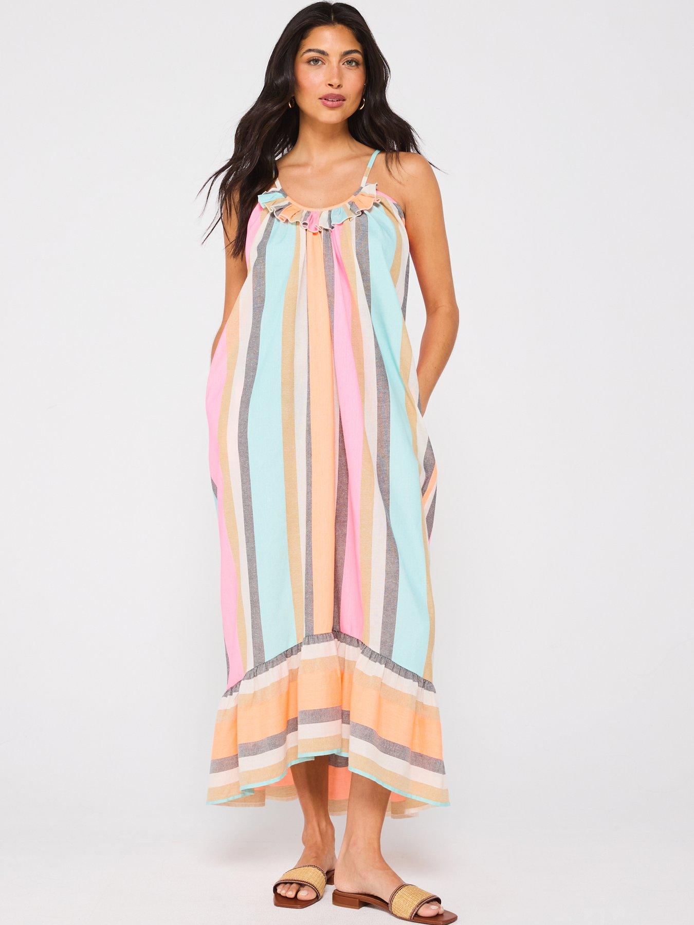 Image 3 of 4 of V by Very Tassel Tie Shoulder Strappy Beach Dress