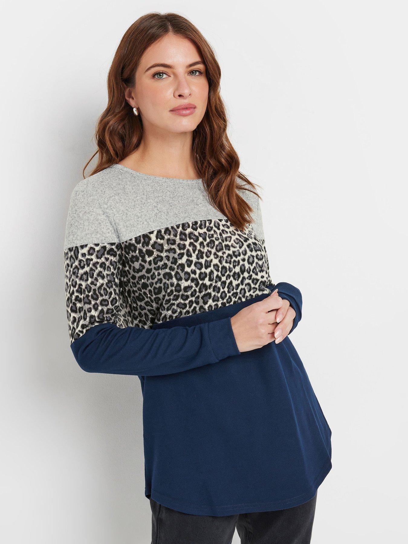 Image 1 of 4 of M&Co Colourblock Top - Grey