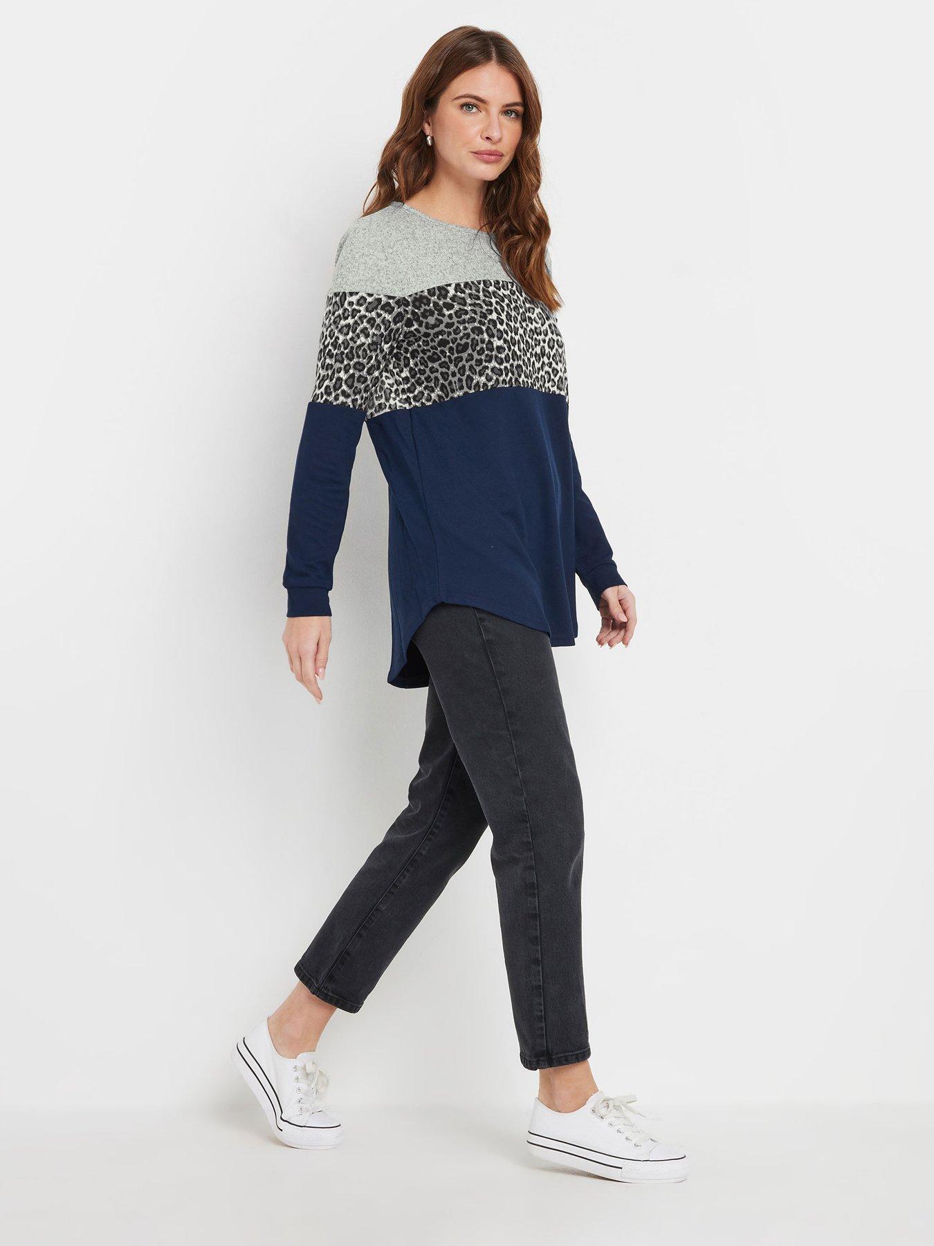 Image 3 of 4 of M&Co Colourblock Top - Grey