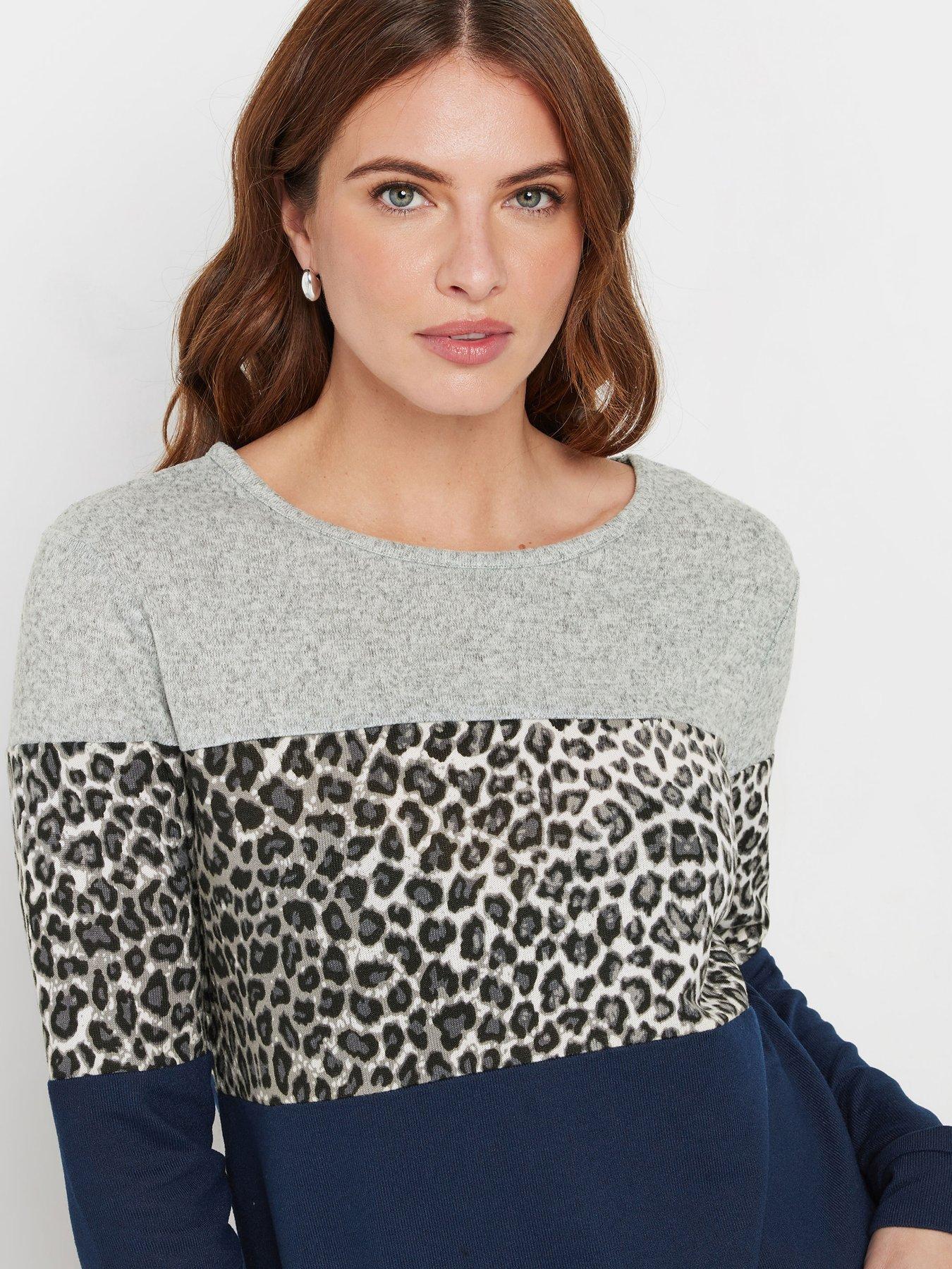 Image 4 of 4 of M&Co Colourblock Top - Grey