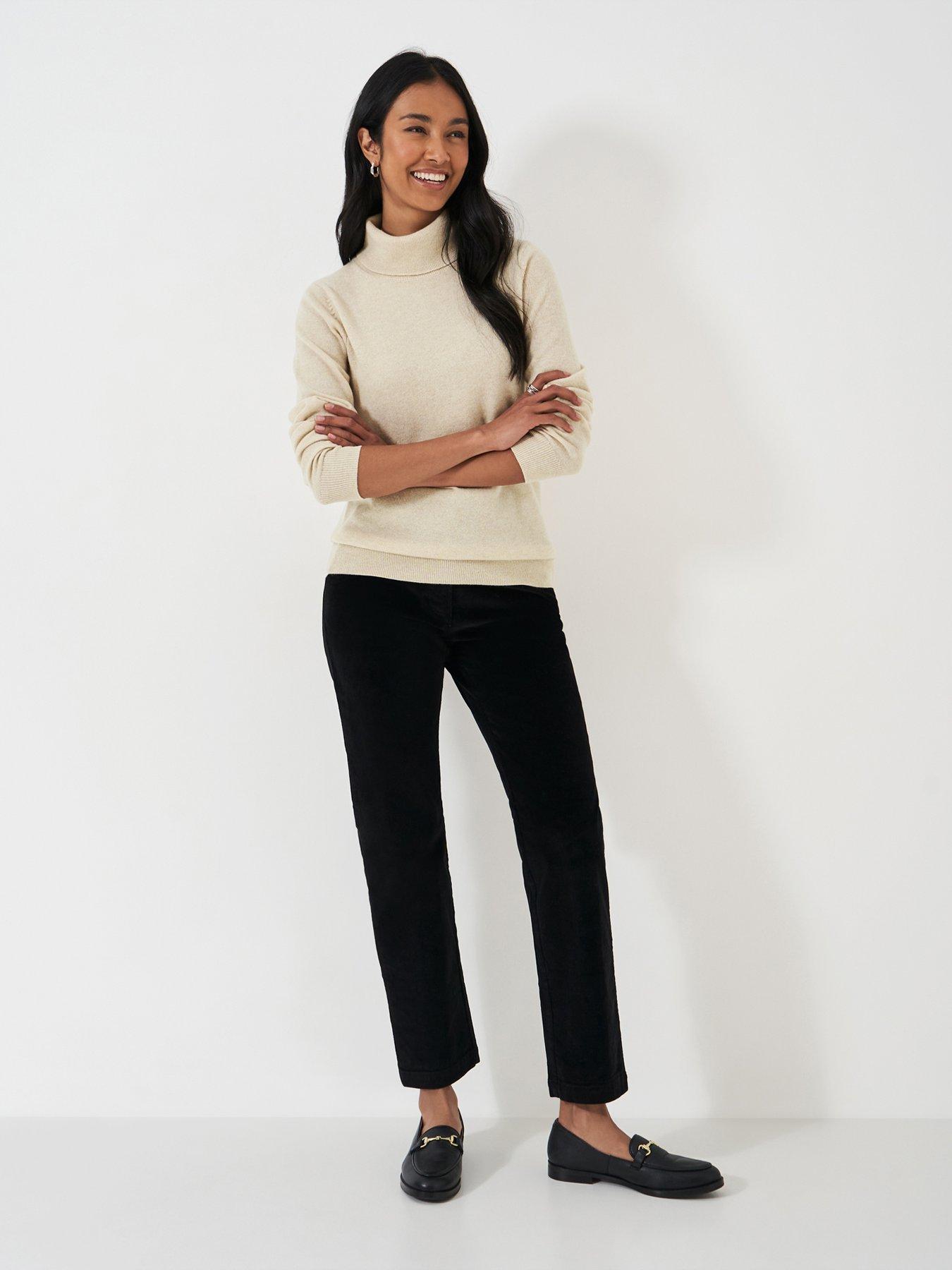undefined Merino Cashmere Blend Roll Neck Jumper - Beige