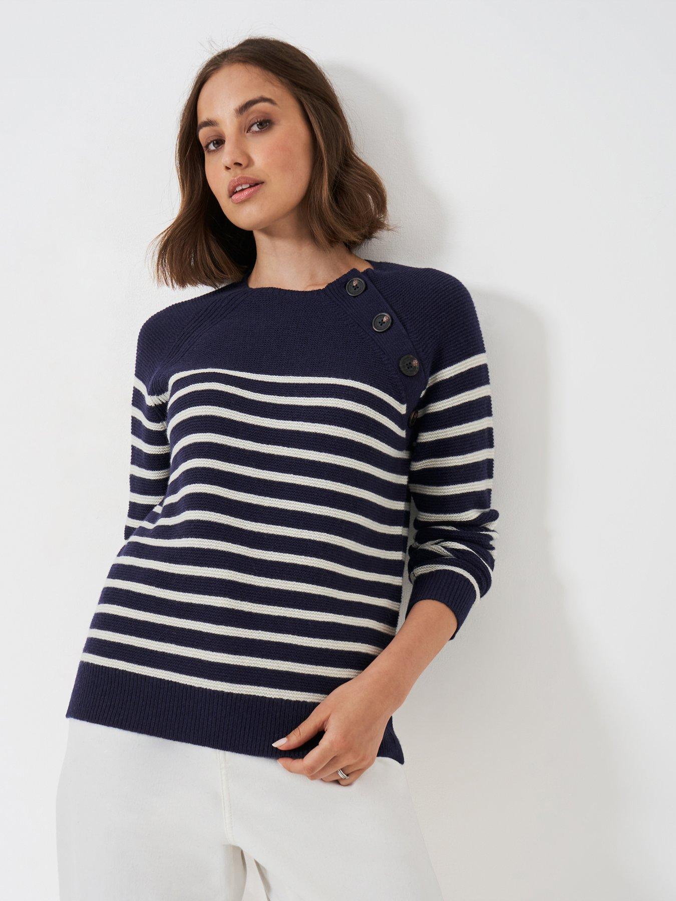 undefined Merino Wool Blend Button Detail Jumper - Blue