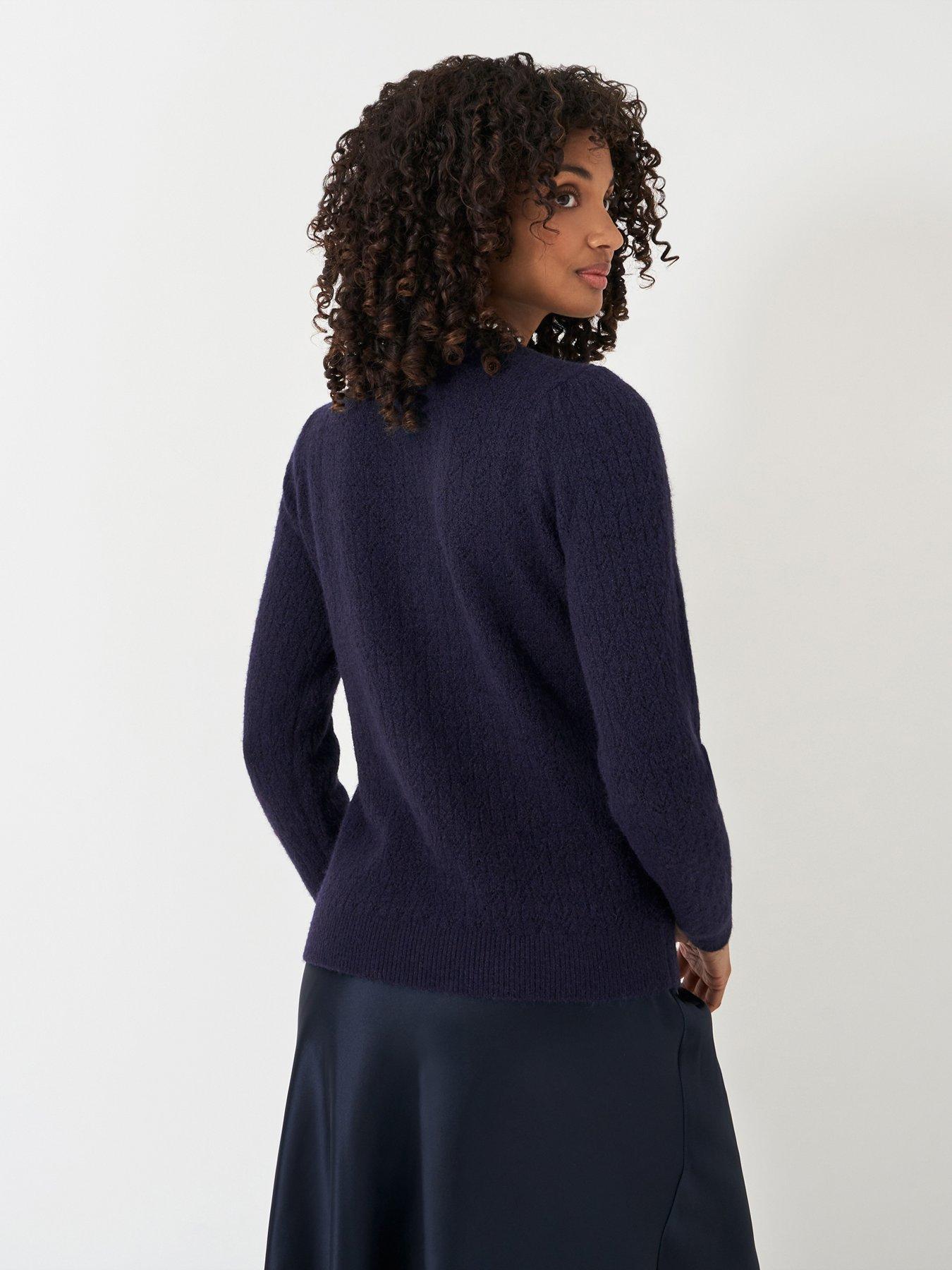 Image 2 of 6 of Crew Clothing Lace Trim Pointelle Jumper - Blue