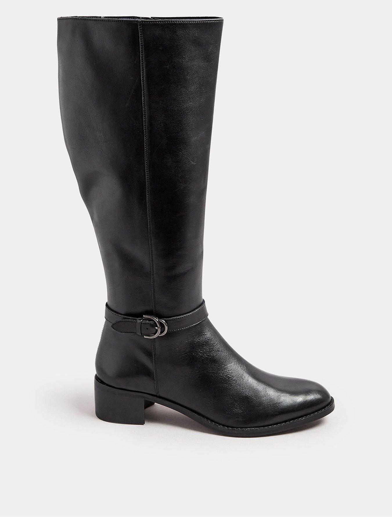 Knee high leather boots no heel clearance