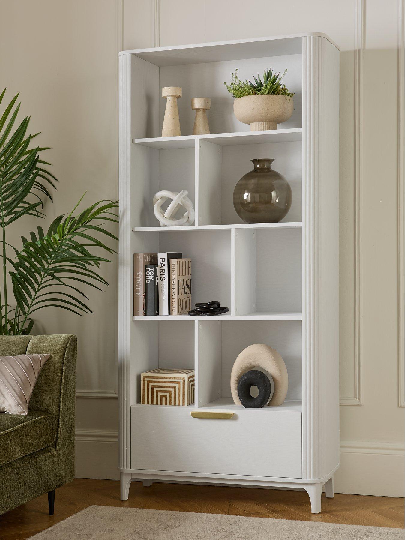 undefined Carina 1 Drawer Bookcase - White