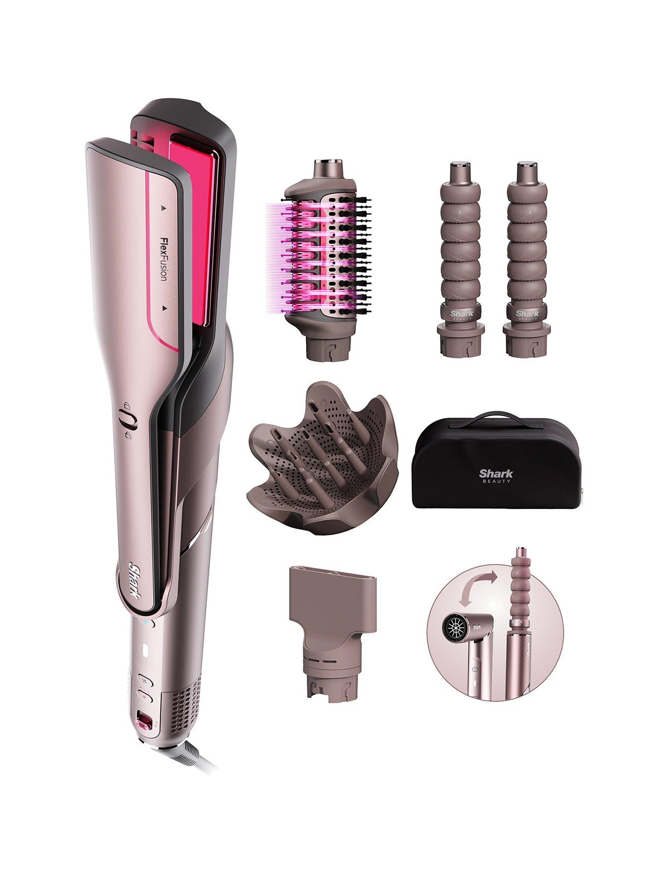 Shark Flexfusion Straight 5-In-1 Air &Amp; Ceramic Styler, Hair Dryer &Amp; Straightener With Storage Case - Cosmic Blush - Hd652Suk