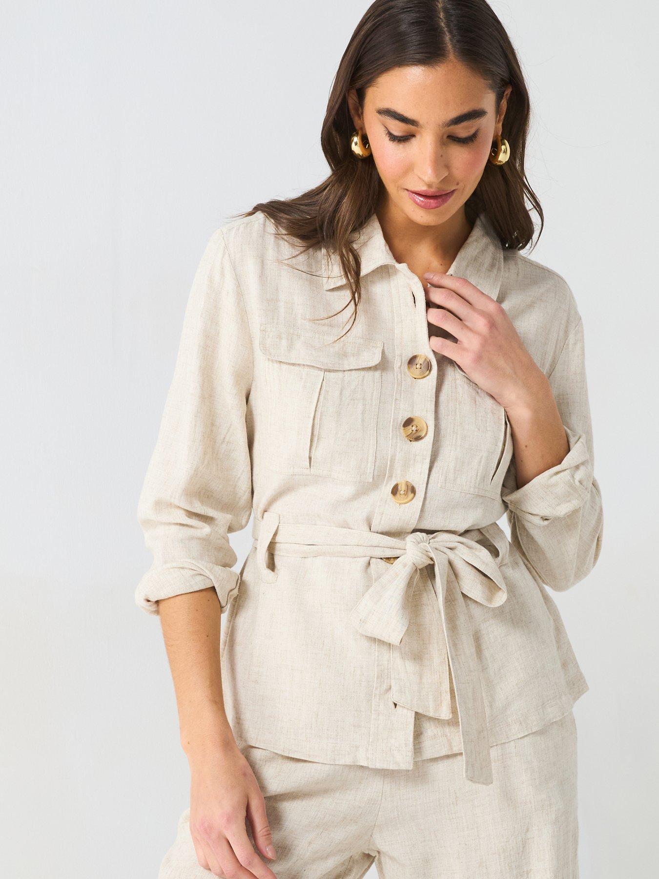 V by Very: Utility Shirt Co-Ord - Cream