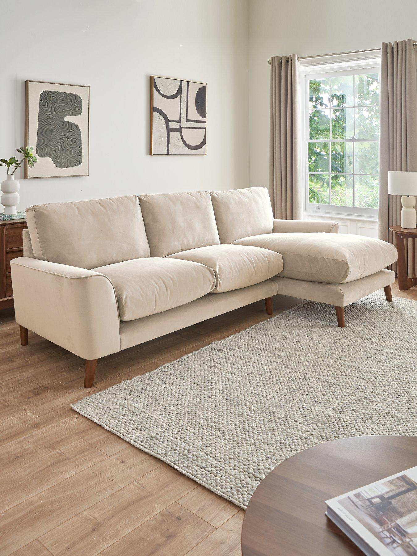 Product photograph of Very Home Astrid Velvet Right Hand Chaise Sofa - Fsc Reg Certified from very.co.uk