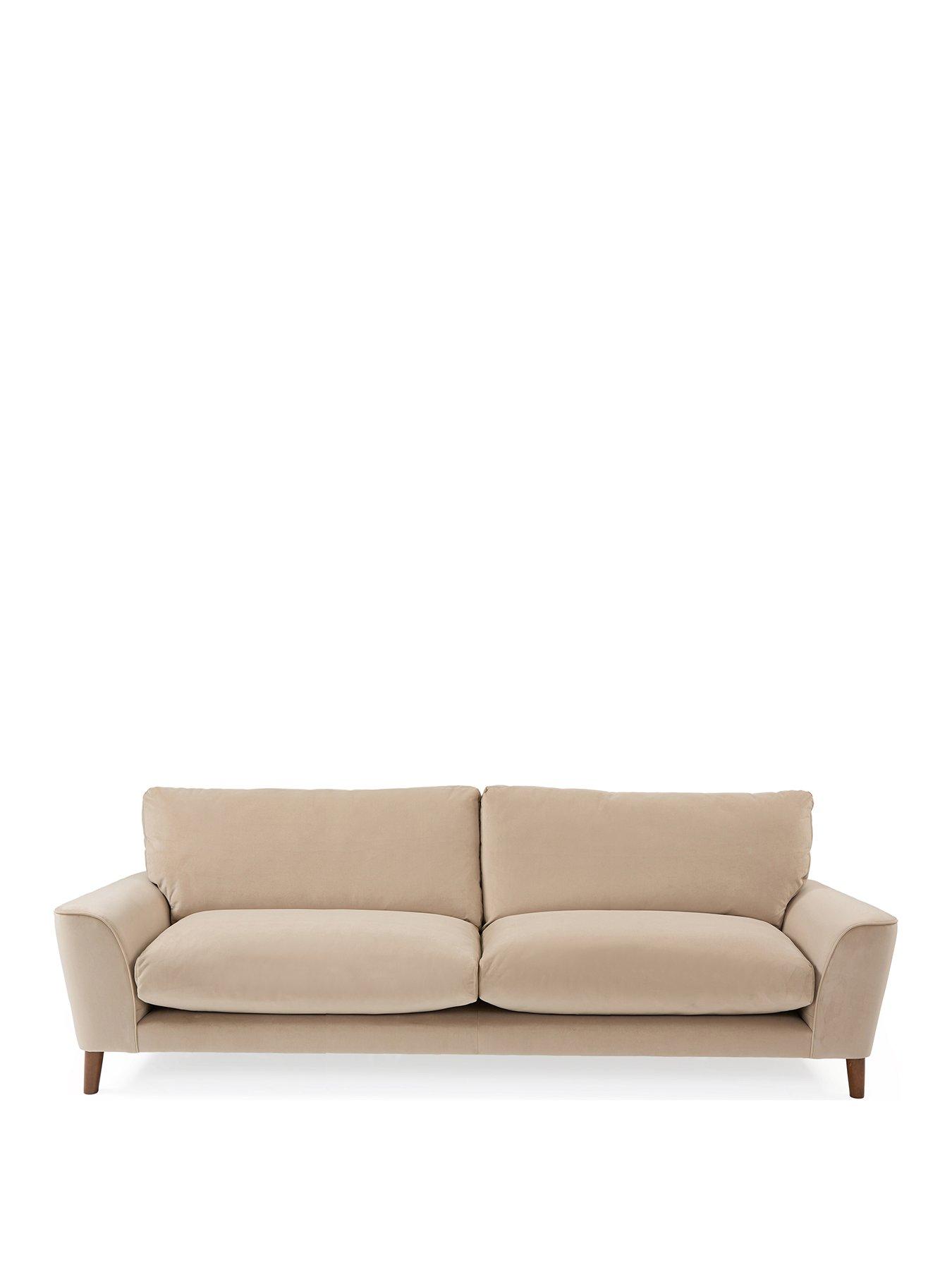 Product photograph of Very Home Astrid Velvet 4 Seater Sofa from very.co.uk