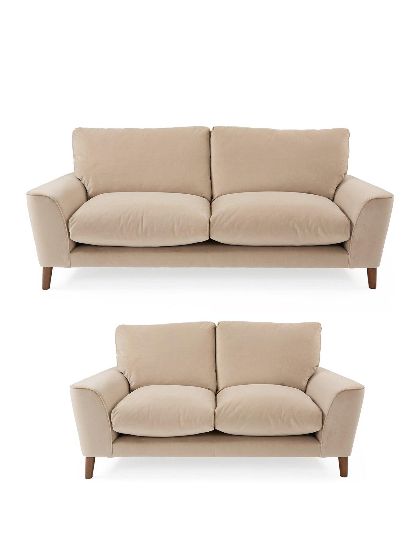 Product photograph of Very Home Astrid Velvet 3 2 Seater Sofa from very.co.uk