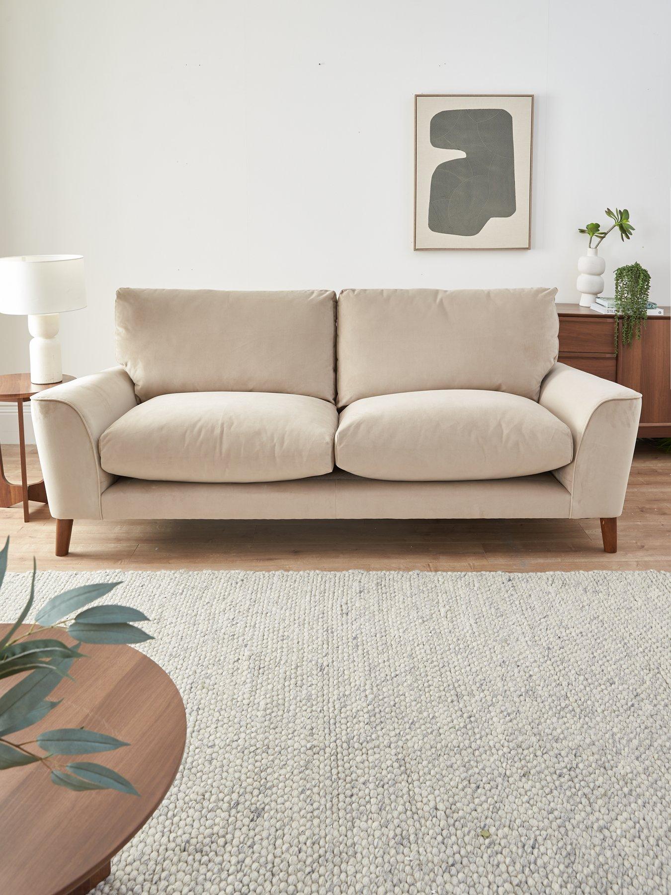 Product photograph of Very Home Astrid Velvet 3 Seater Sofa from very.co.uk