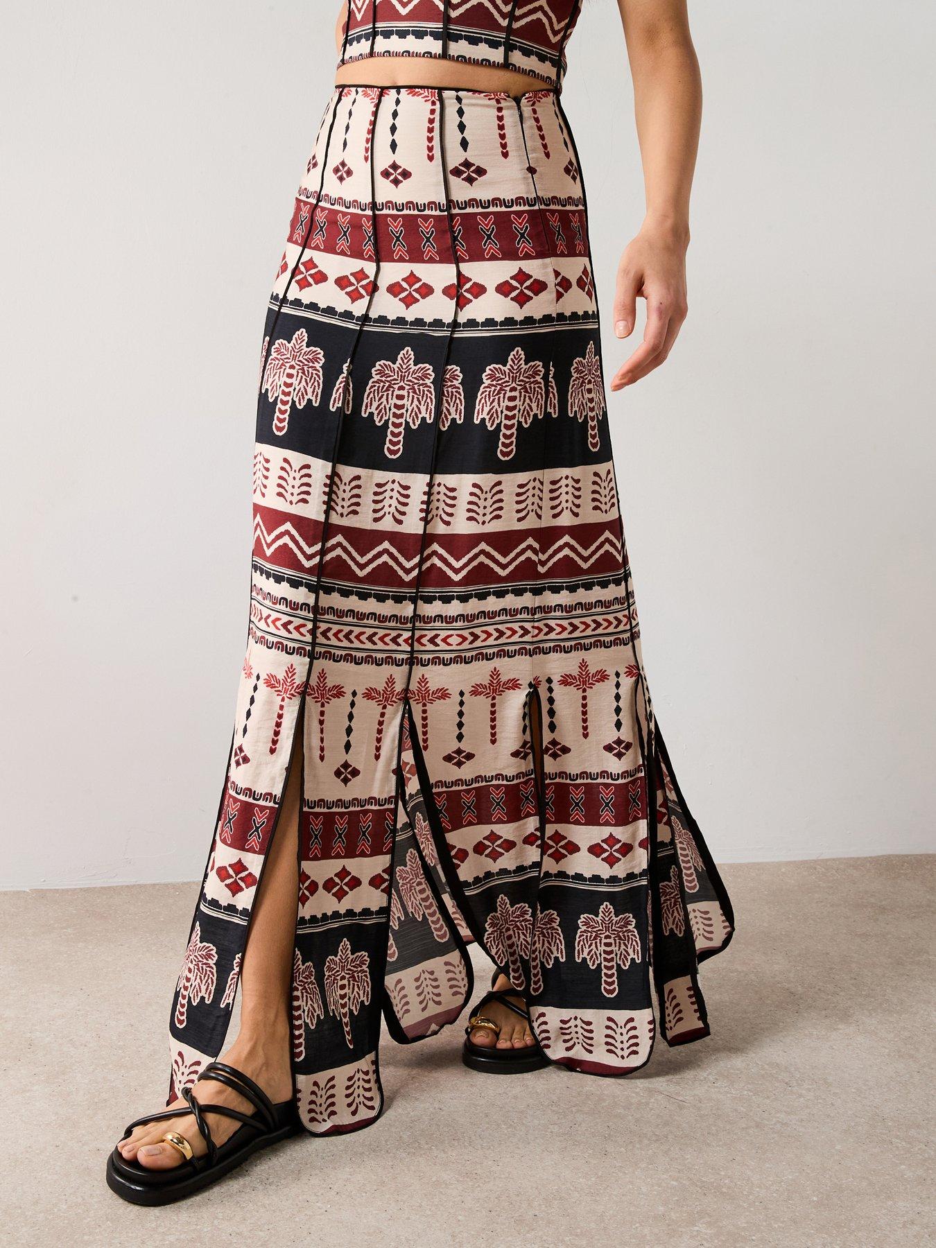 undefined Desert Co-ord Midi Skirt - Multi