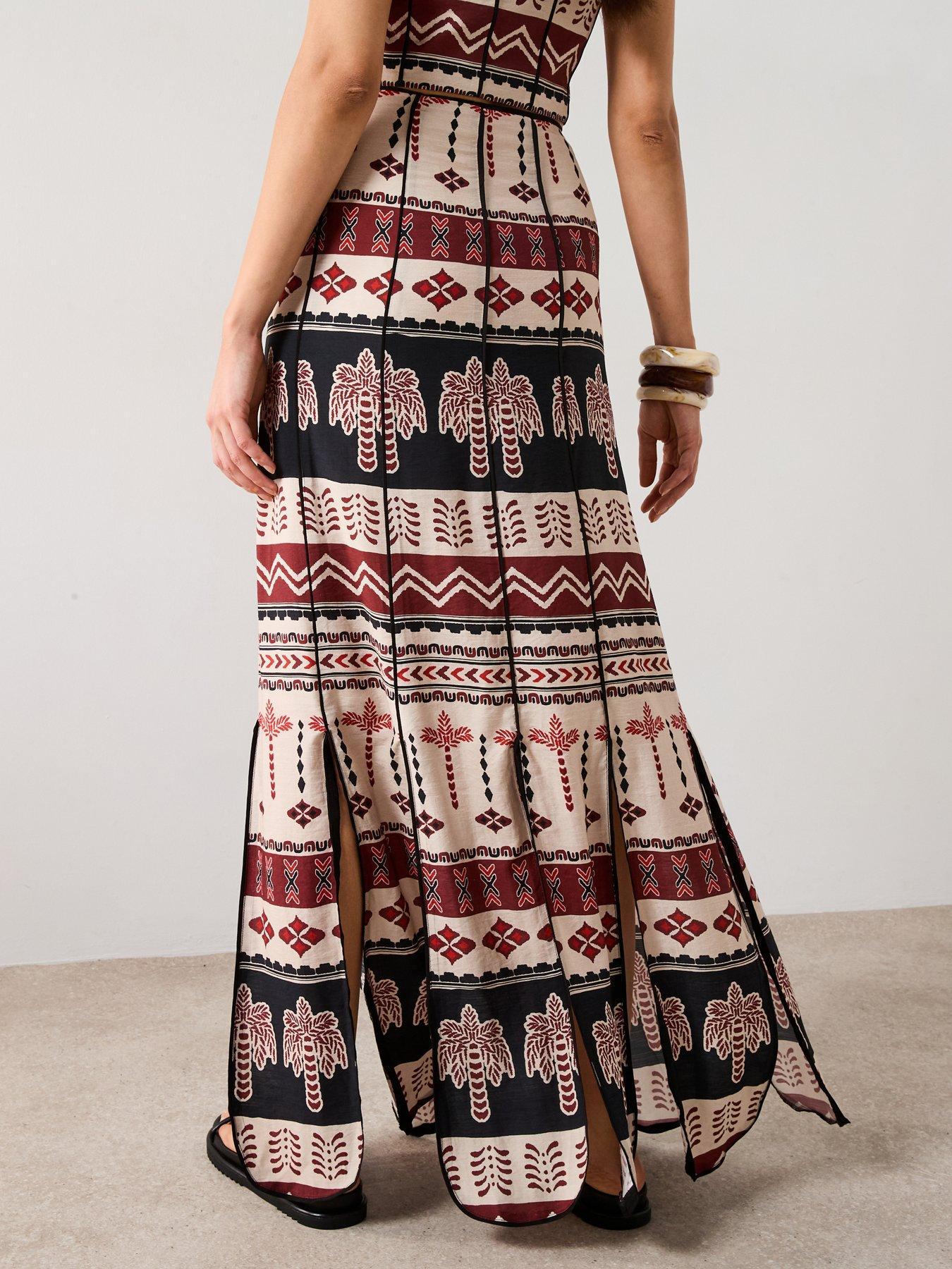 Image 2 of 6 of V by Very Desert Co-ord&nbsp;Midi&nbsp;Skirt - Multi&nbsp;