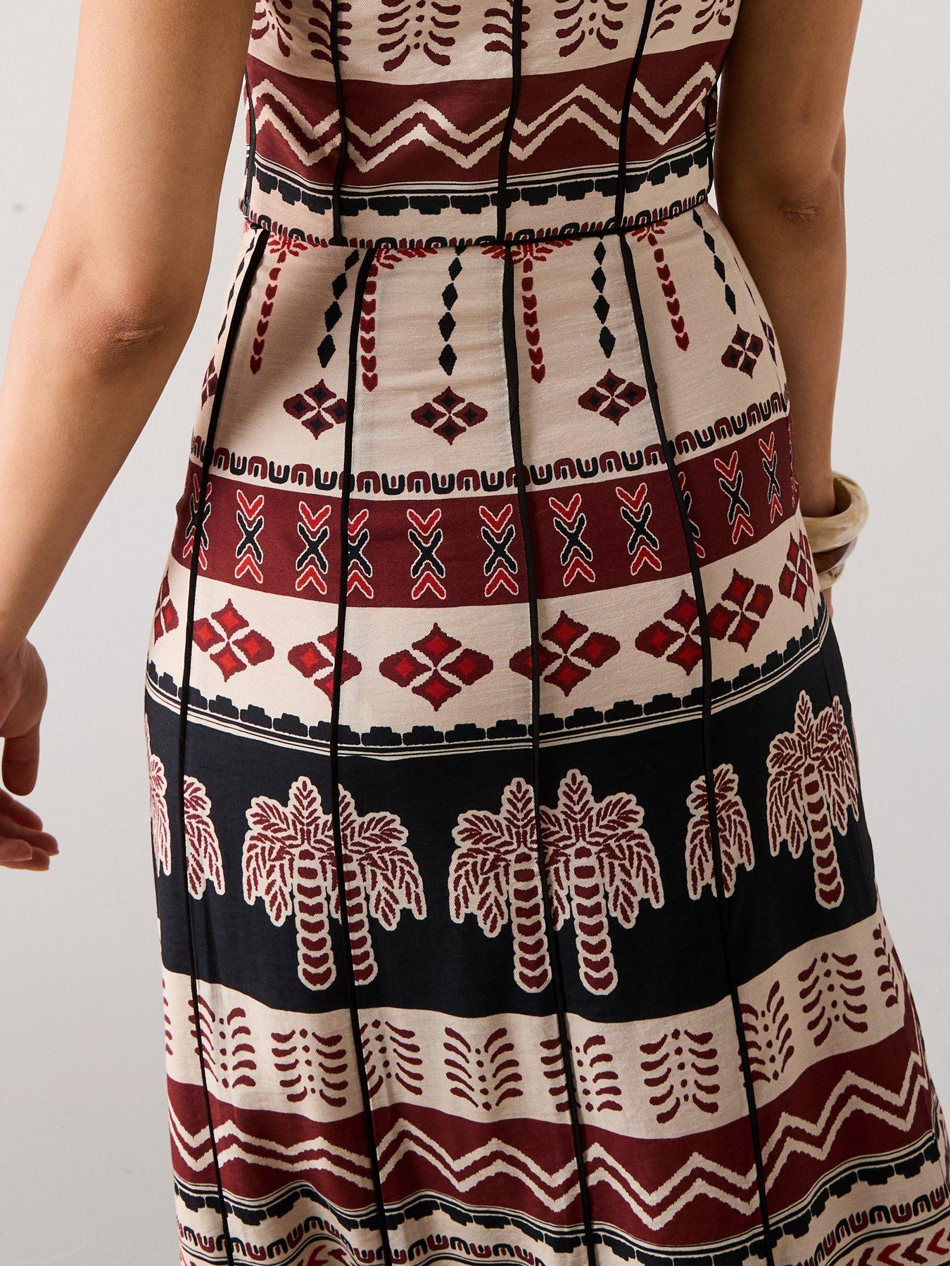 Image 5 of 6 of V by Very Desert Co-ord&nbsp;Midi&nbsp;Skirt - Multi&nbsp;