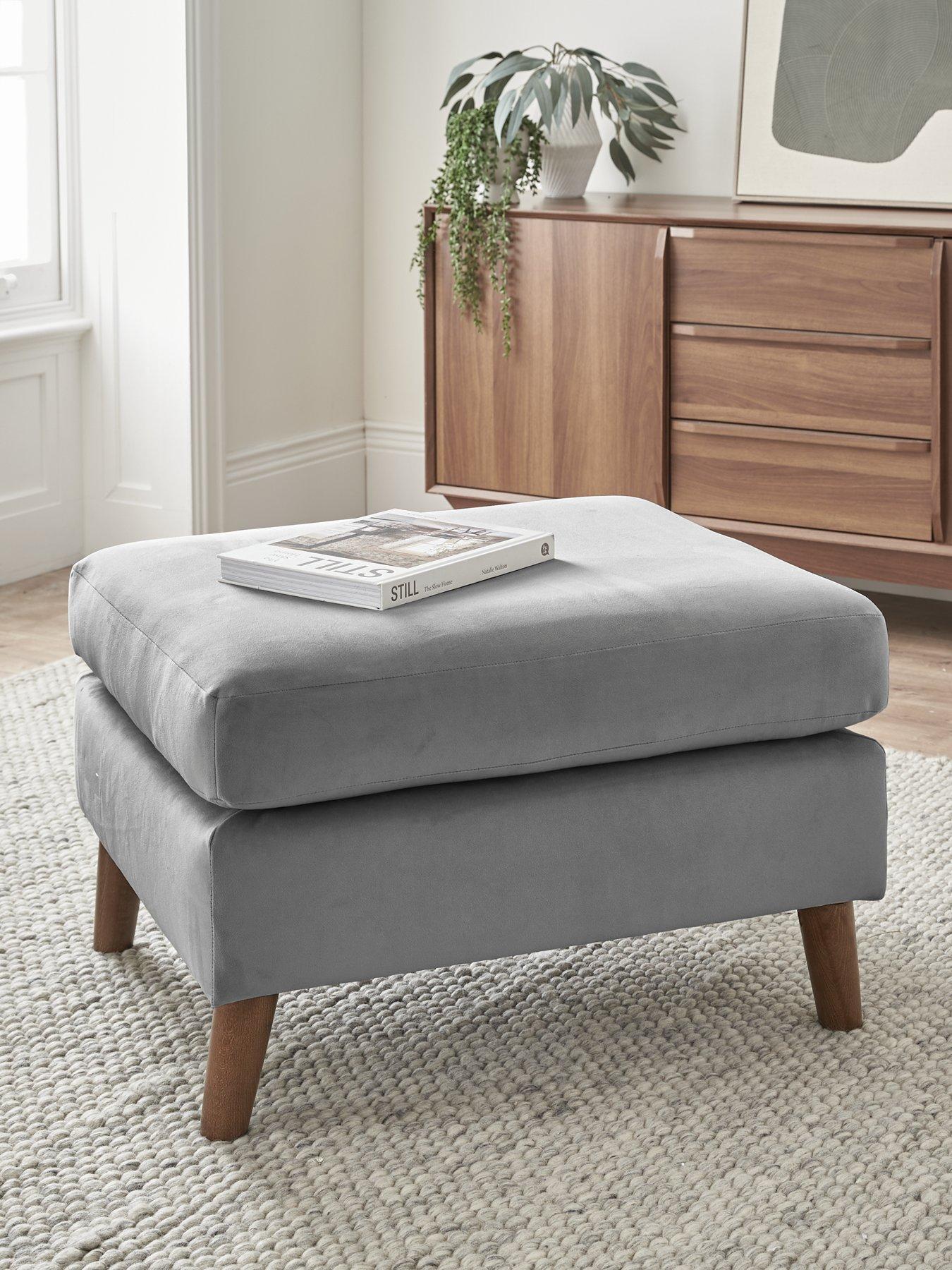 The Very Collection Astrid Velvet Footstool