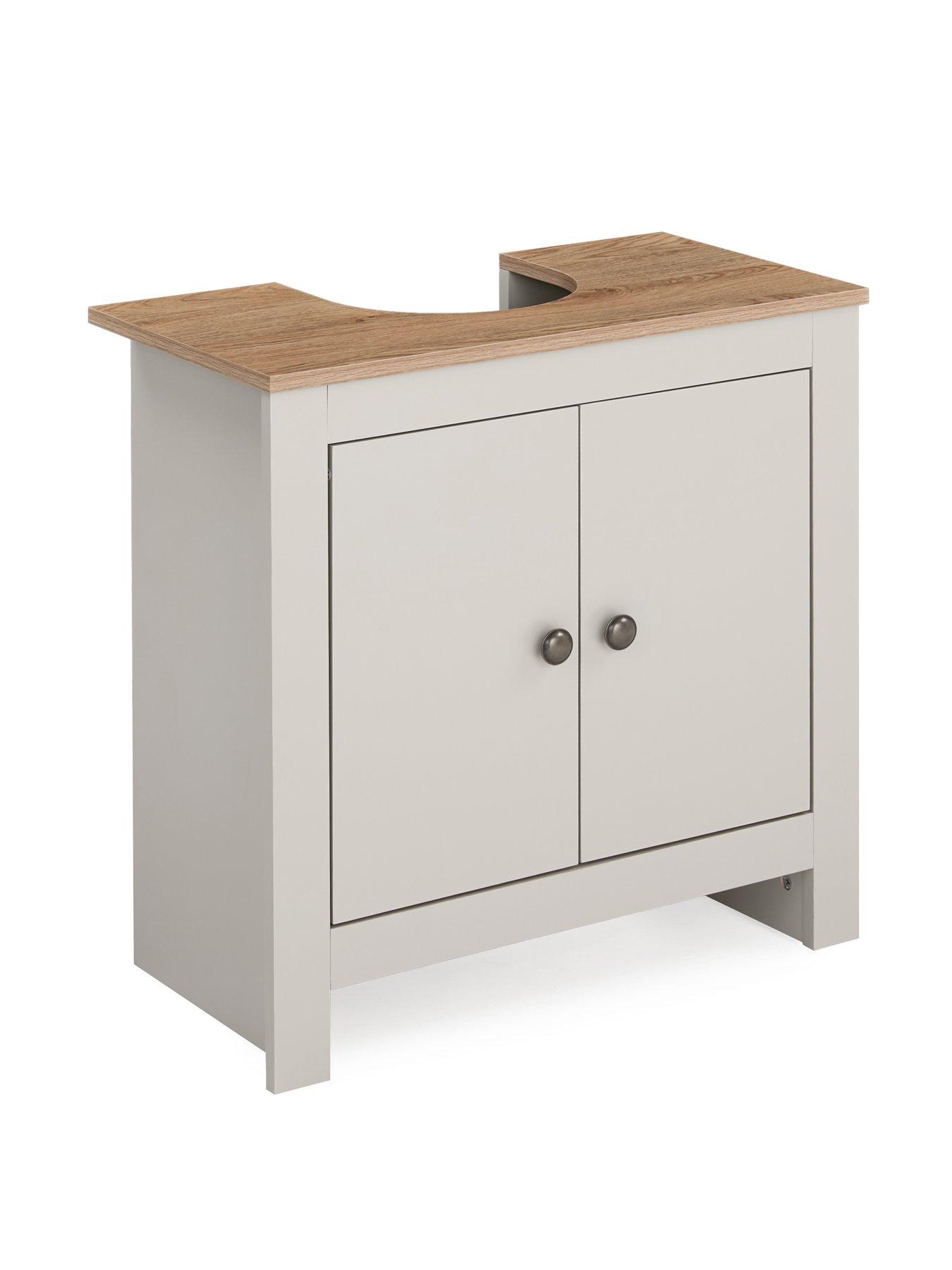 Image 4 of 7 of Very Home Lifton Under Sink Bathroom&nbsp;Cabinet&nbsp;- Light Grey/Wood Effect