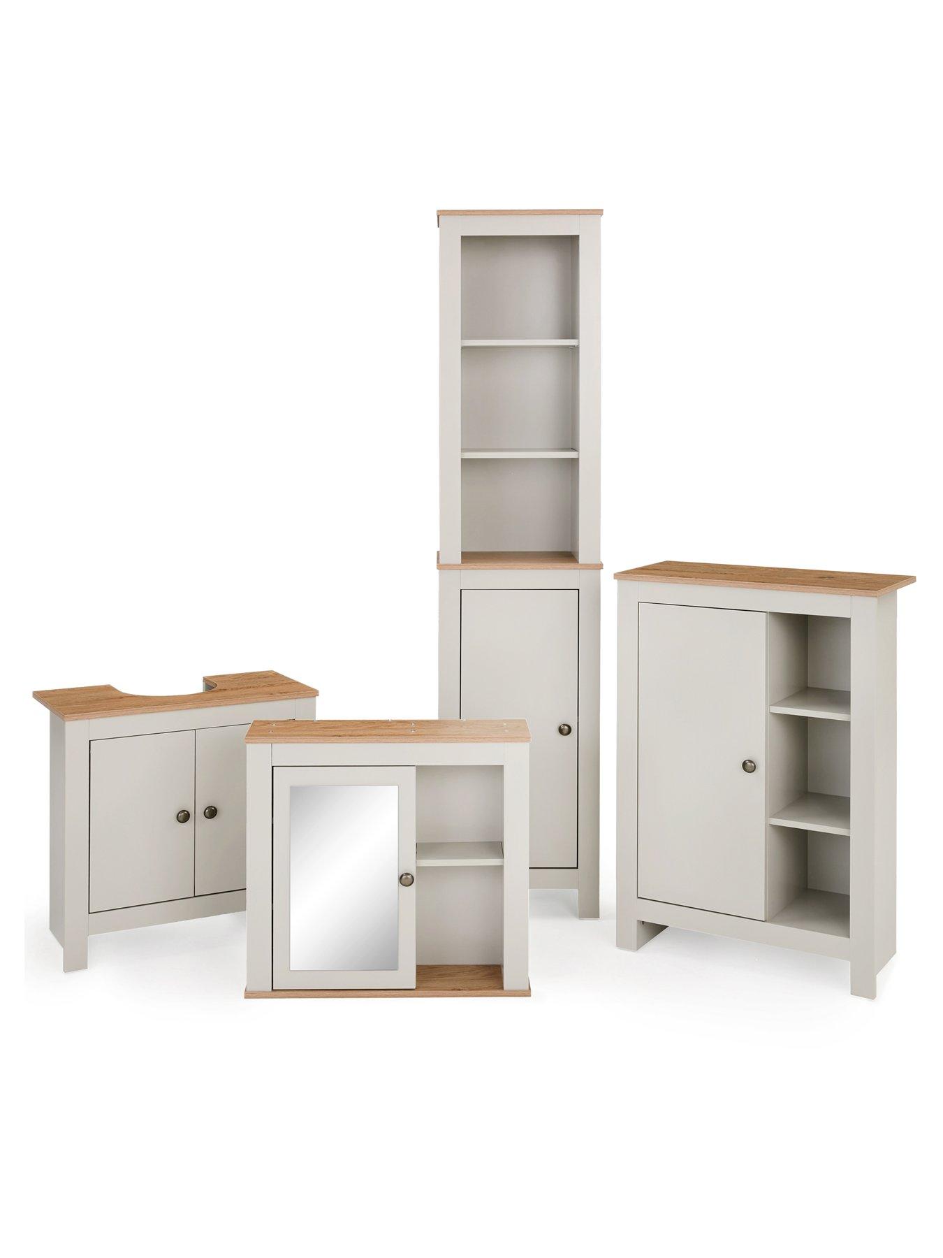 Image 7 of 7 of Very Home Lifton Under Sink Bathroom&nbsp;Cabinet&nbsp;- Light Grey/Wood Effect