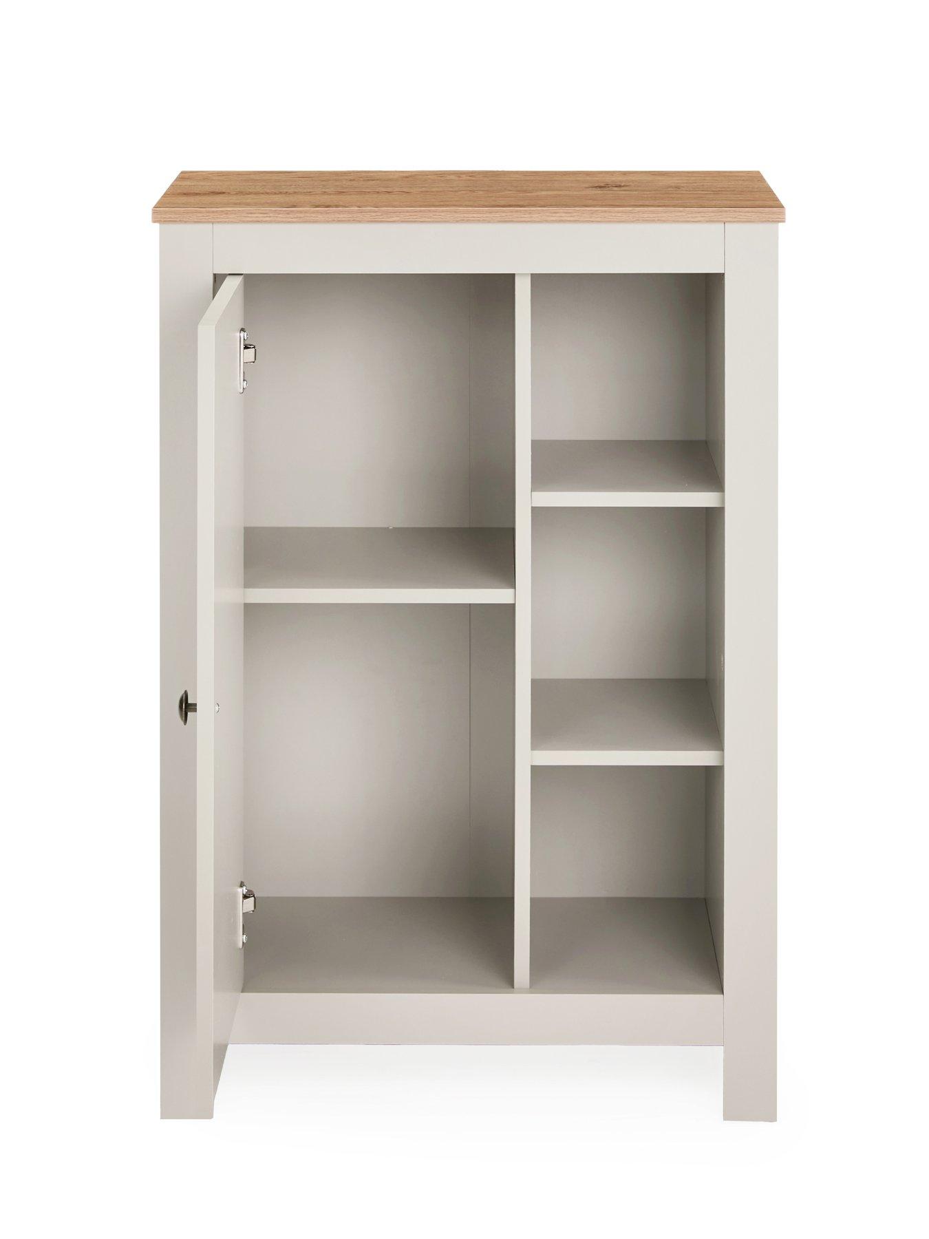 Image 5 of 7 of Very Home Lifton Low Bathroom&nbsp;Cabinet - Light Grey/Wood Effect