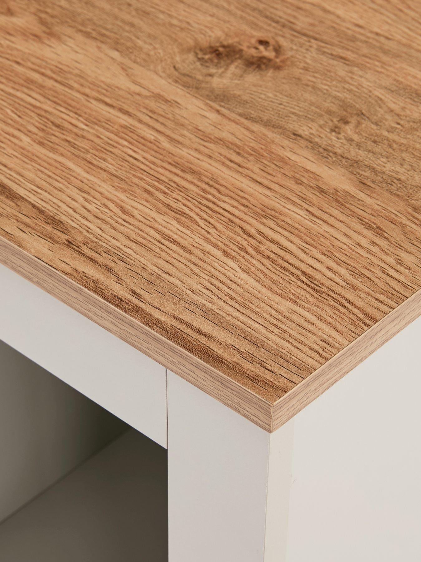 Image 6 of 7 of Very Home Lifton Low Bathroom&nbsp;Cabinet - Light Grey/Wood Effect