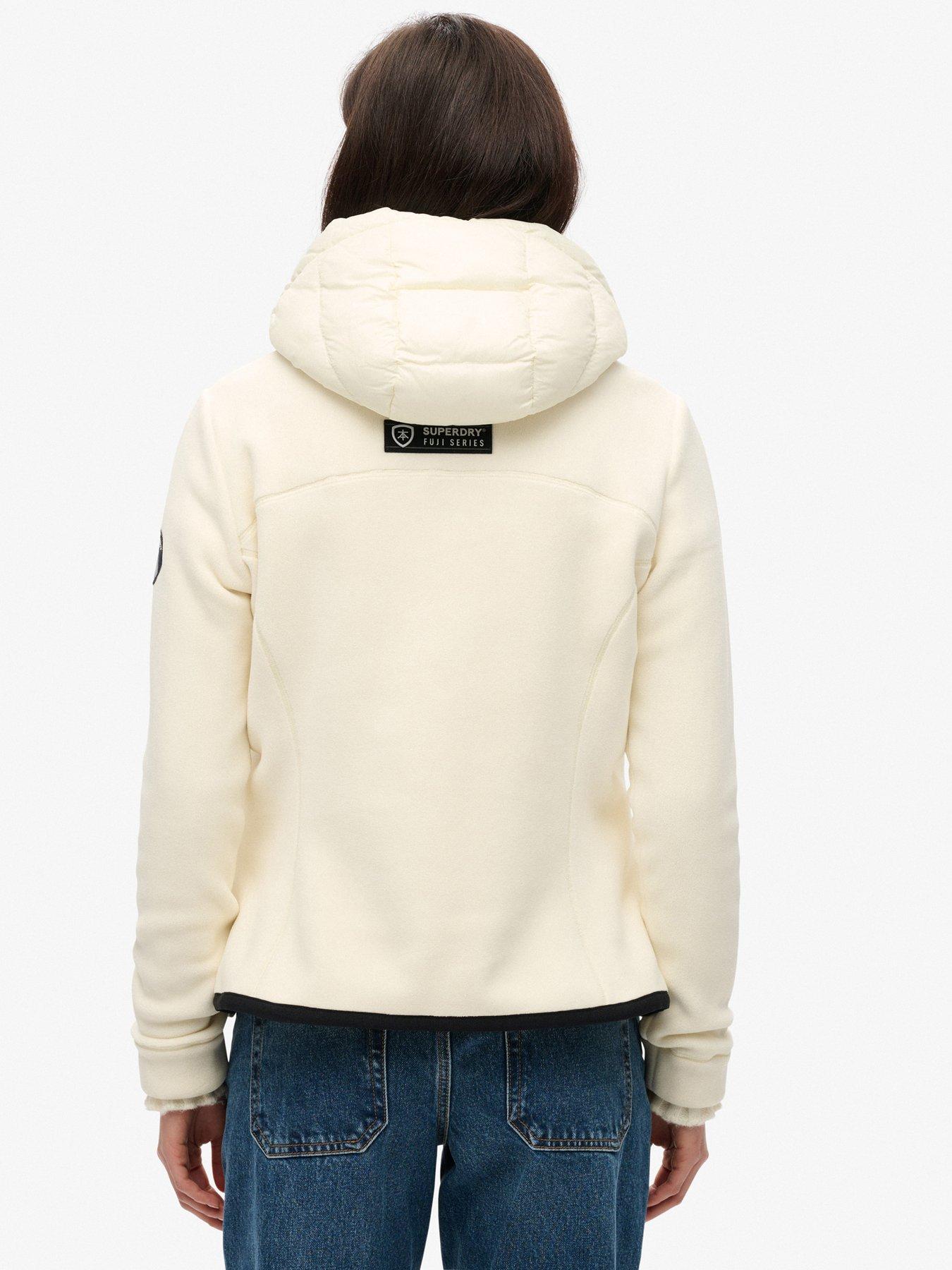 Superdry Hooded Storm Fleece Jacket White Very