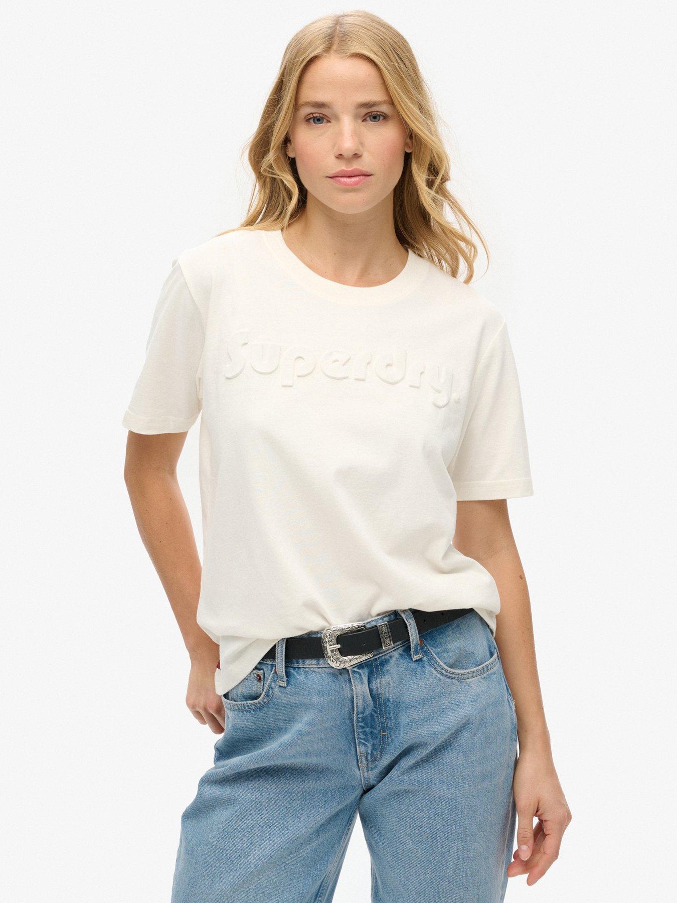 undefined Embossed Logo Relaxed T-Shirt - White