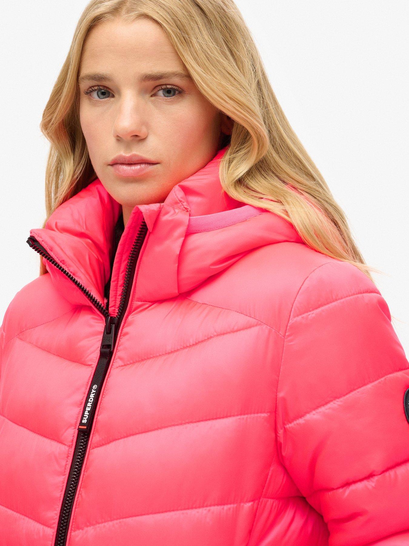 Superdry Hooded Fuji Quilted Padded Jacket Pink Very