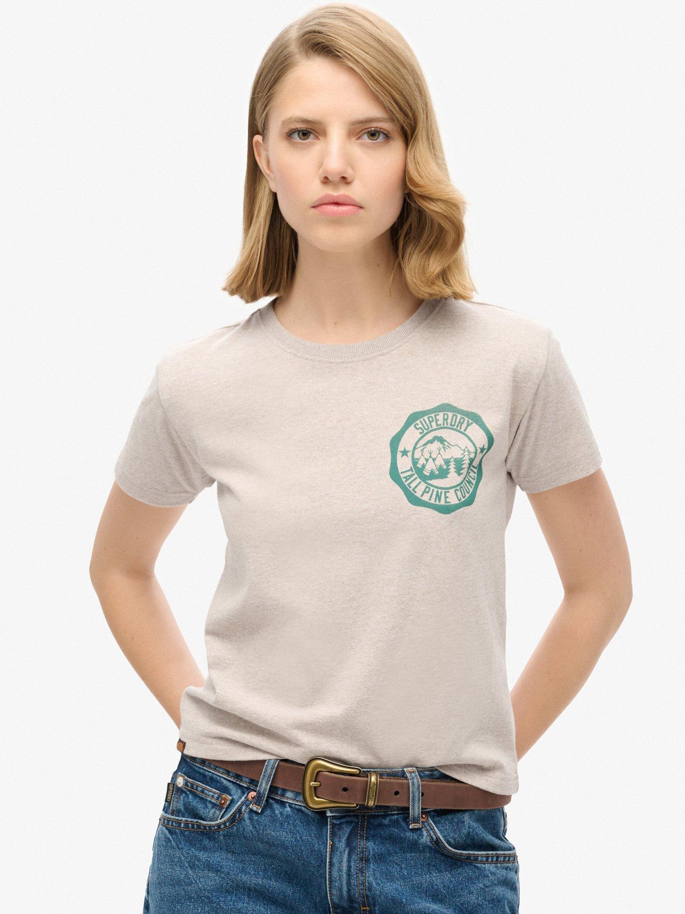Image 1 of 6 of Superdry Lo-Fi Outdoor Fitted T-Shirt - Beige