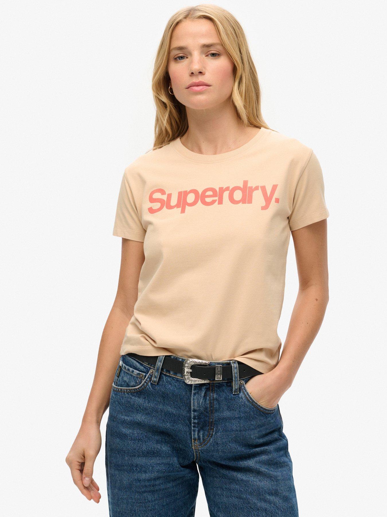 undefined Core Logo City Fitted T-Shirt - Beige