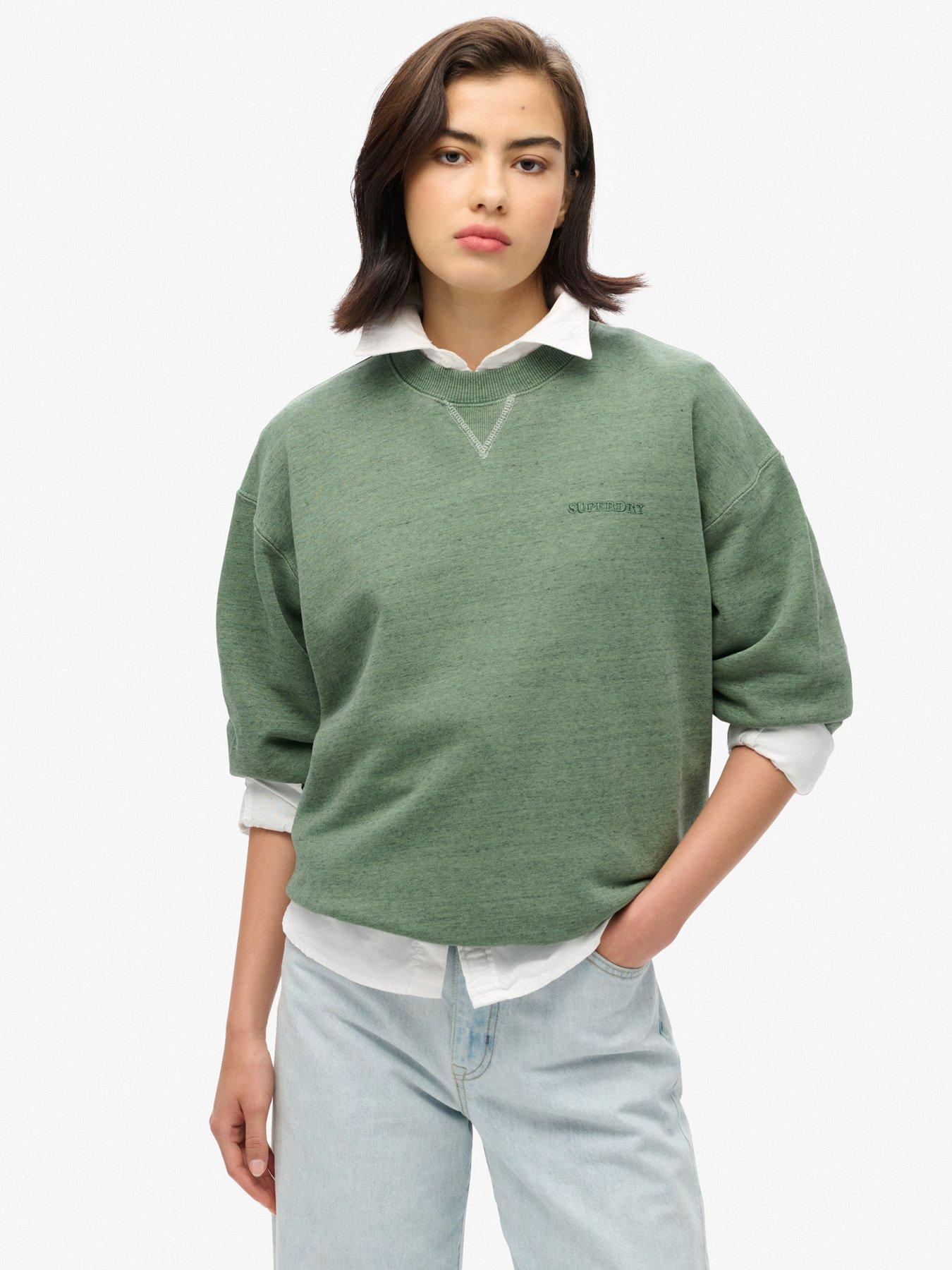 Essential Logo Overdyed Sweatshirt Green