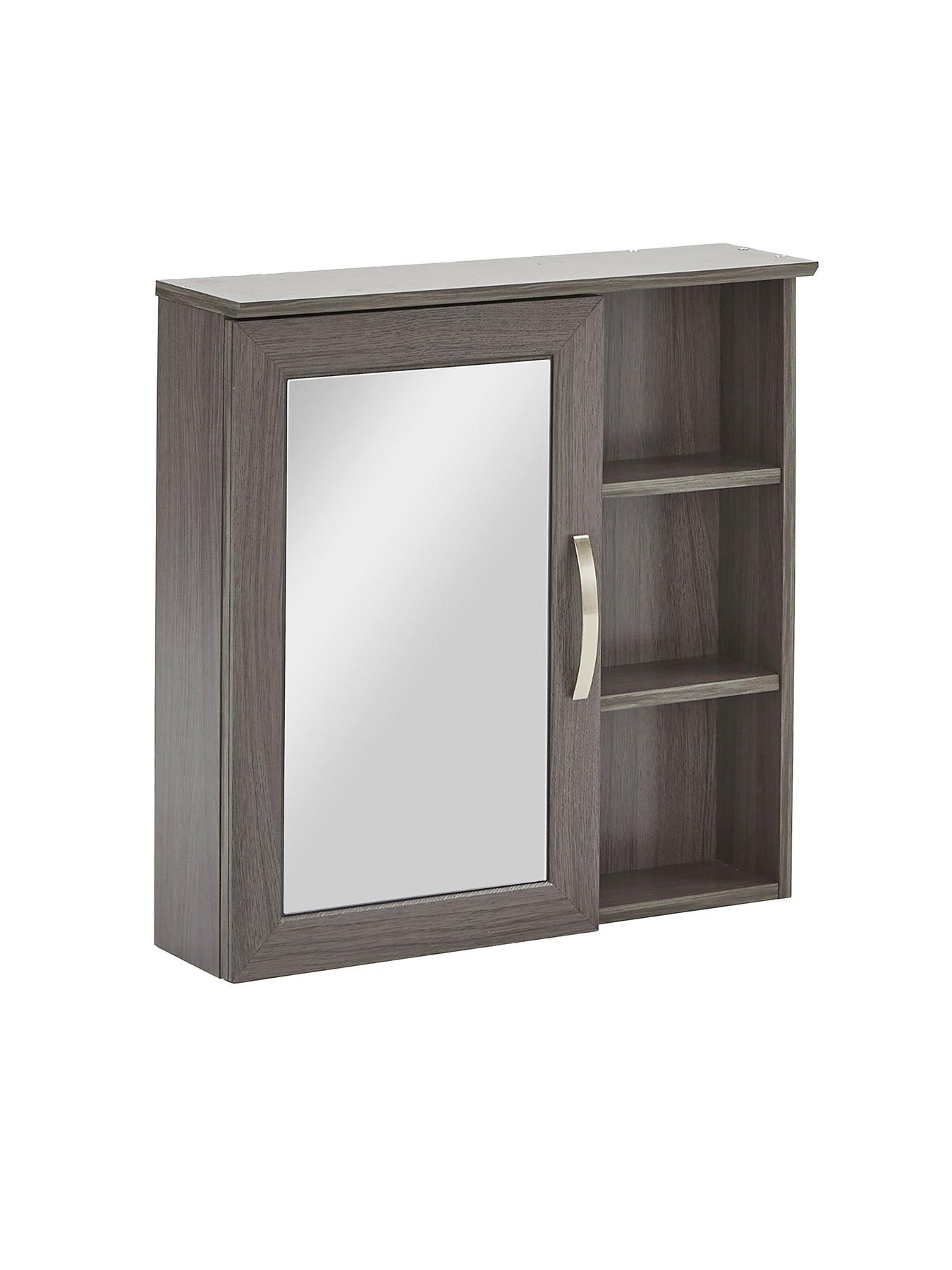 Image 7 of 7 of Very Home Caledon Mirrored Bathroom Wall Cabinet - Grey Oak