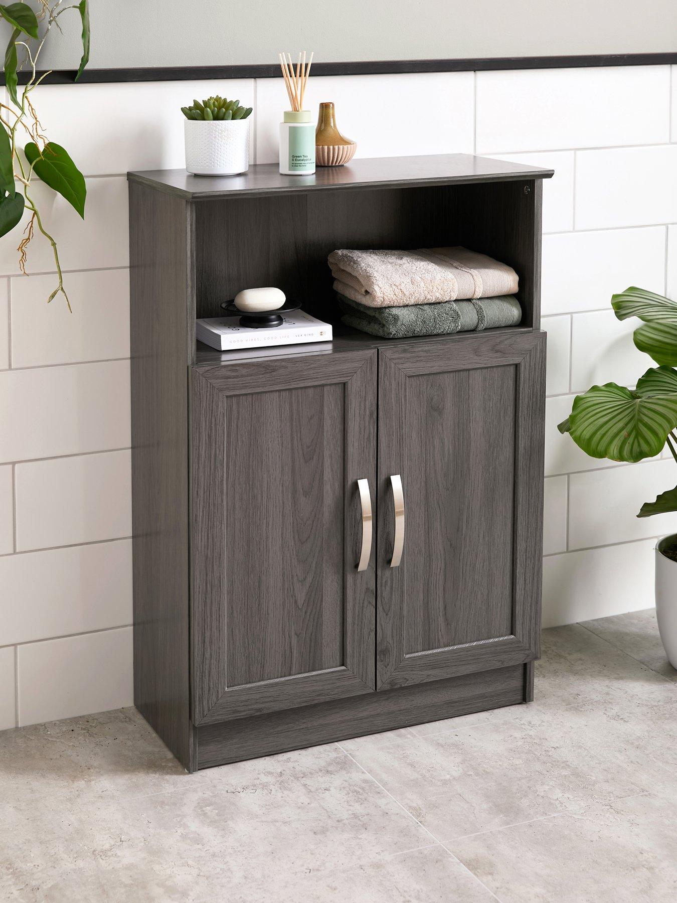 undefined Caledon Low Bathroom Floor Cabinet - Grey Oak