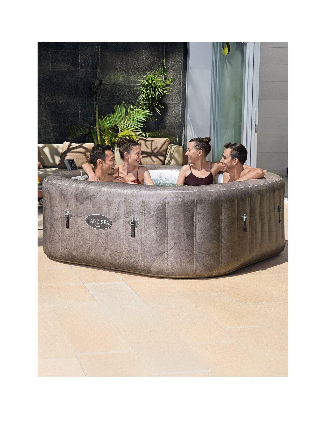 Lay-Z-Spa Rome MaxHold EnergySense UltraFit Smart AirJet 6 Brown Marble Square (4-6 adults)